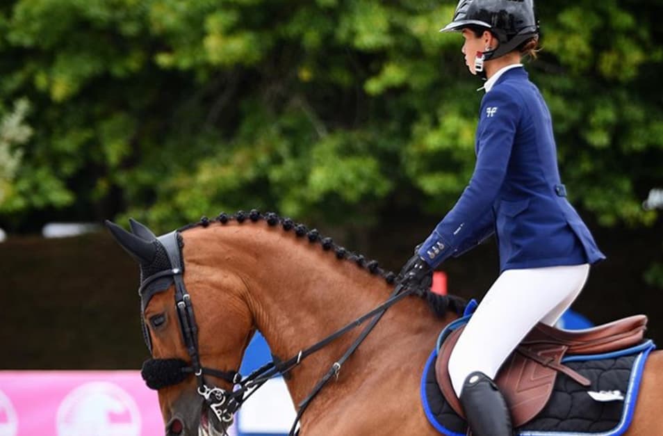 Fanny Skalli in blue Aerotech jacket