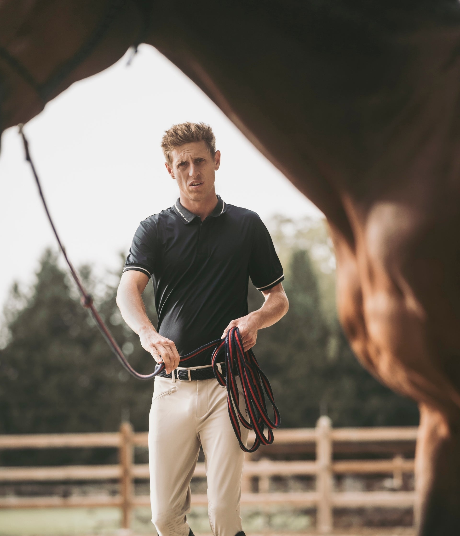 Atlas Polo d'équitation homme | Blue Graphite | Horse Pilot