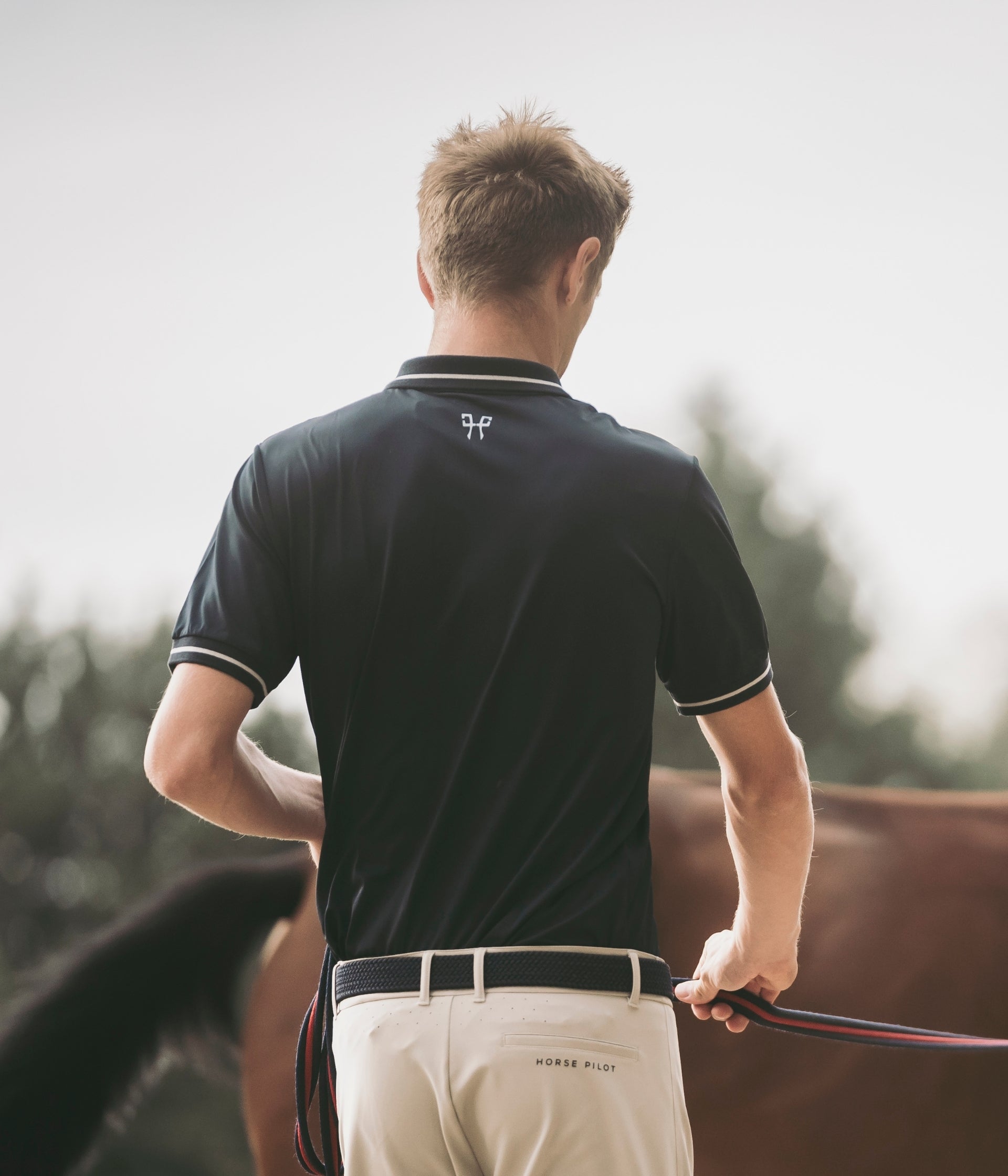 Atlas Polo d'équitation homme | Blue Graphite | Horse Pilot