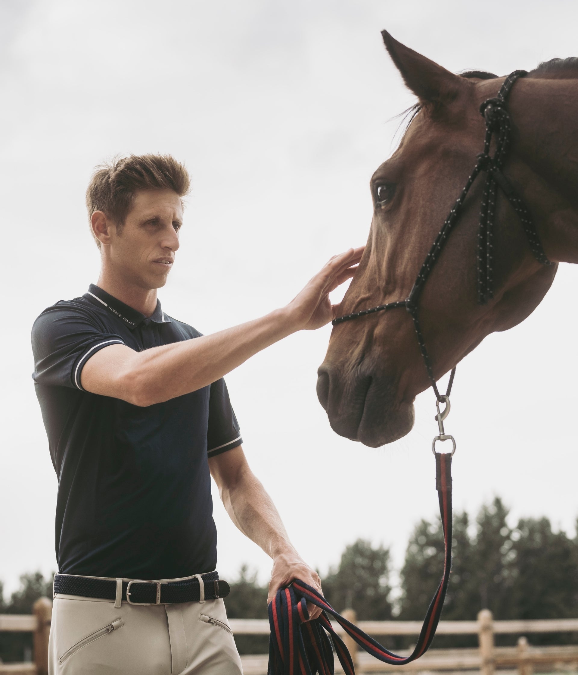 Atlas Polo d'équitation homme | Blue Graphite | Horse Pilot