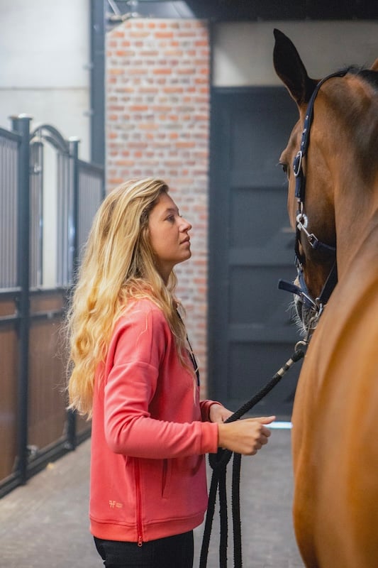 Team Hoodie | Sweat-shirt rose coral d'équitation à capuche femme | Horse Pilot| Horse Pilot