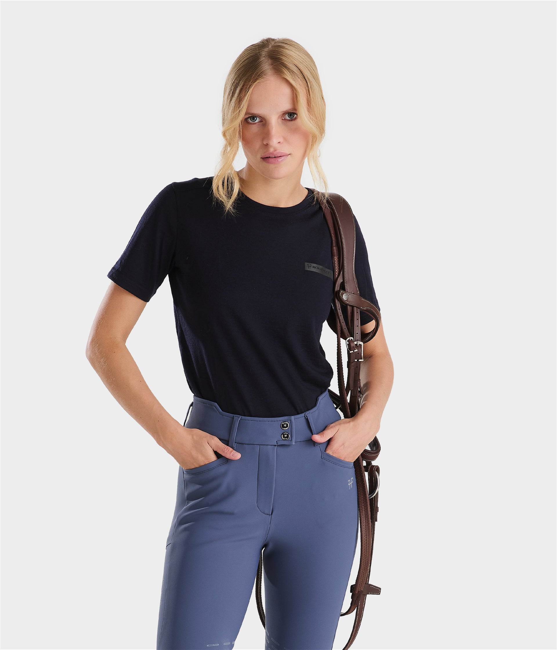 Merinos | Dark Night | Tee-shirt d'équitation en laine femme | Horse Pilot