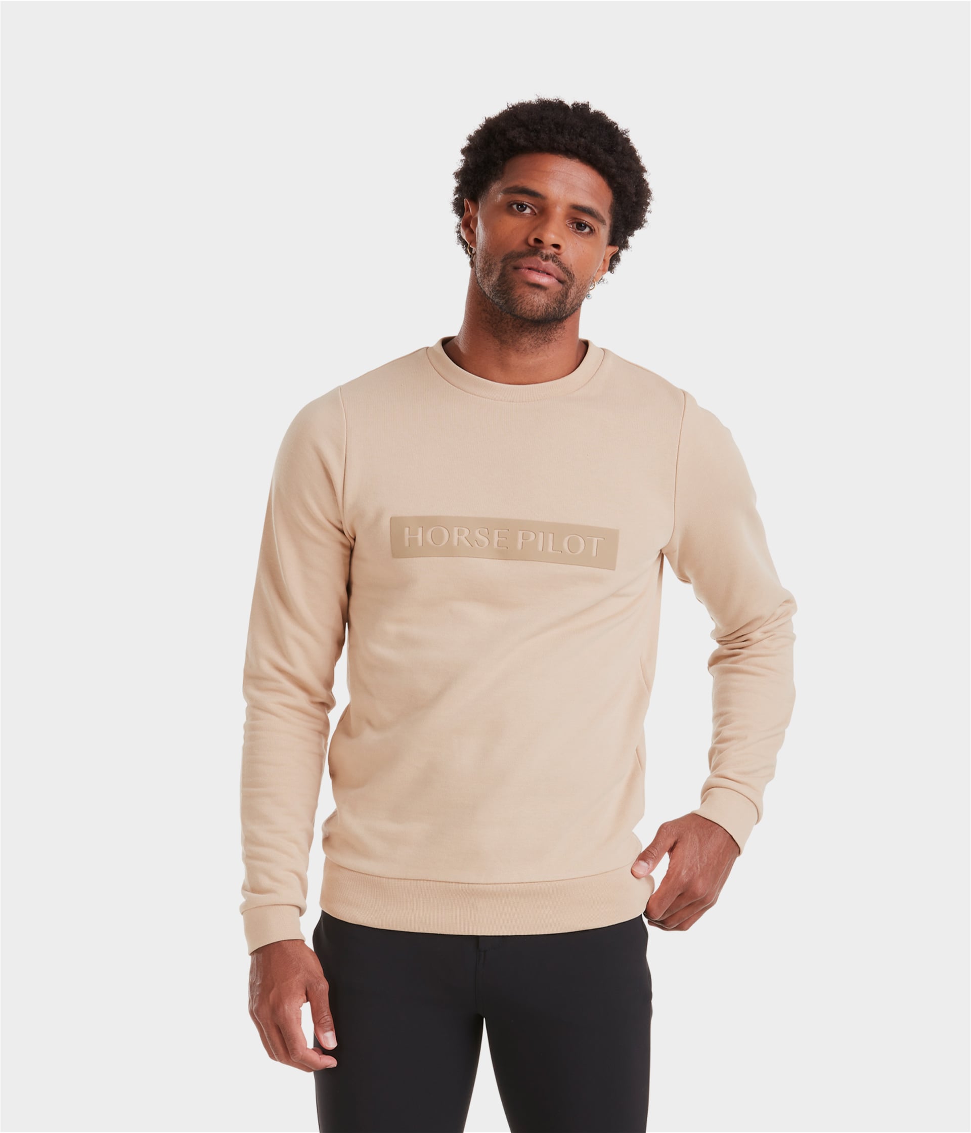 Team Sweat-Shirt équitation homme | Latte | Horse Pilot