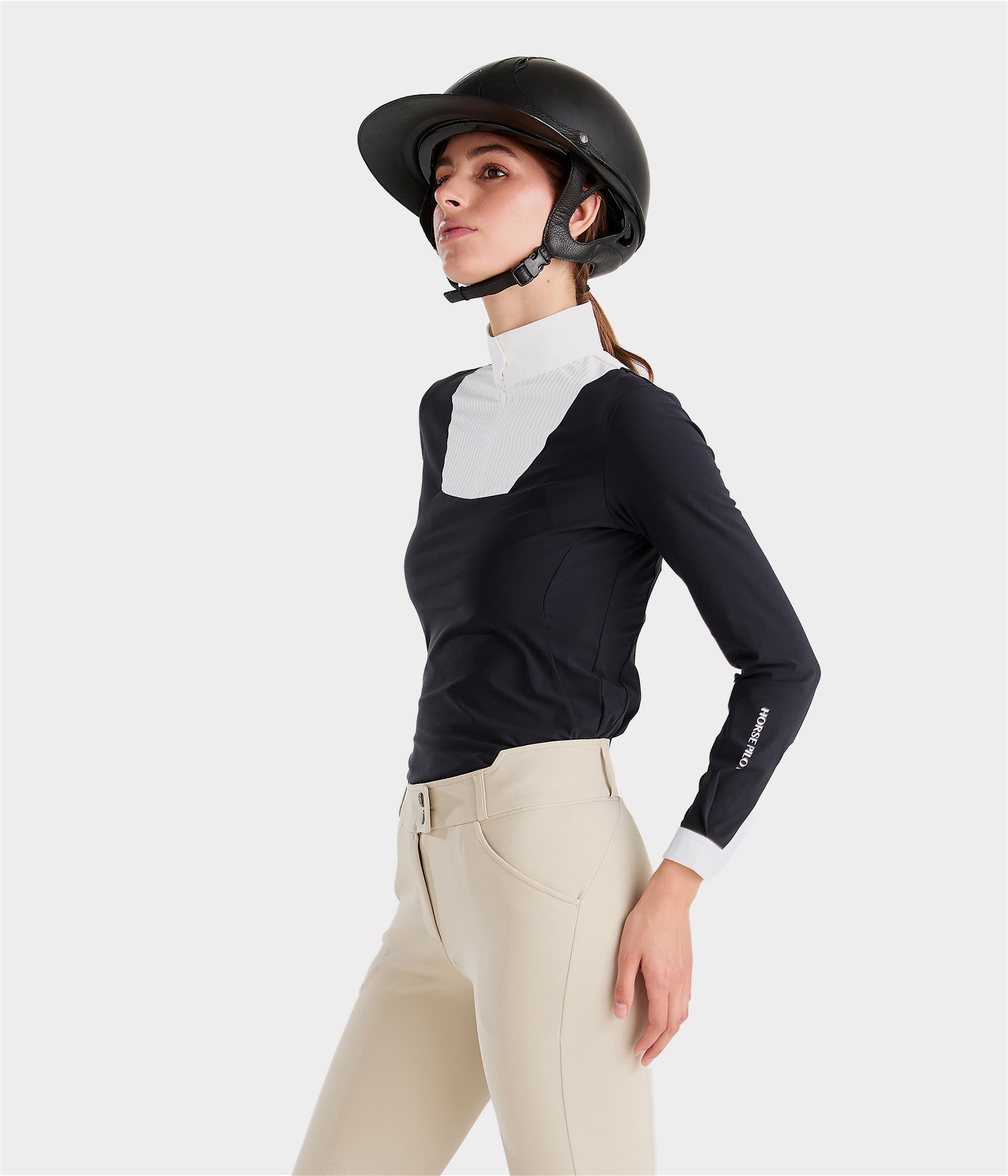 Aeris | Black | T-shirt manches longues de concours d’équitation femme | Horse Pilot