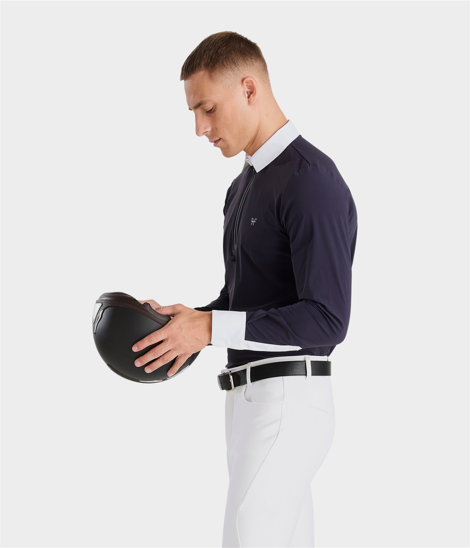 Aeris | White | Polo de concours d’équitation manches courtes homme | Horse Pilot