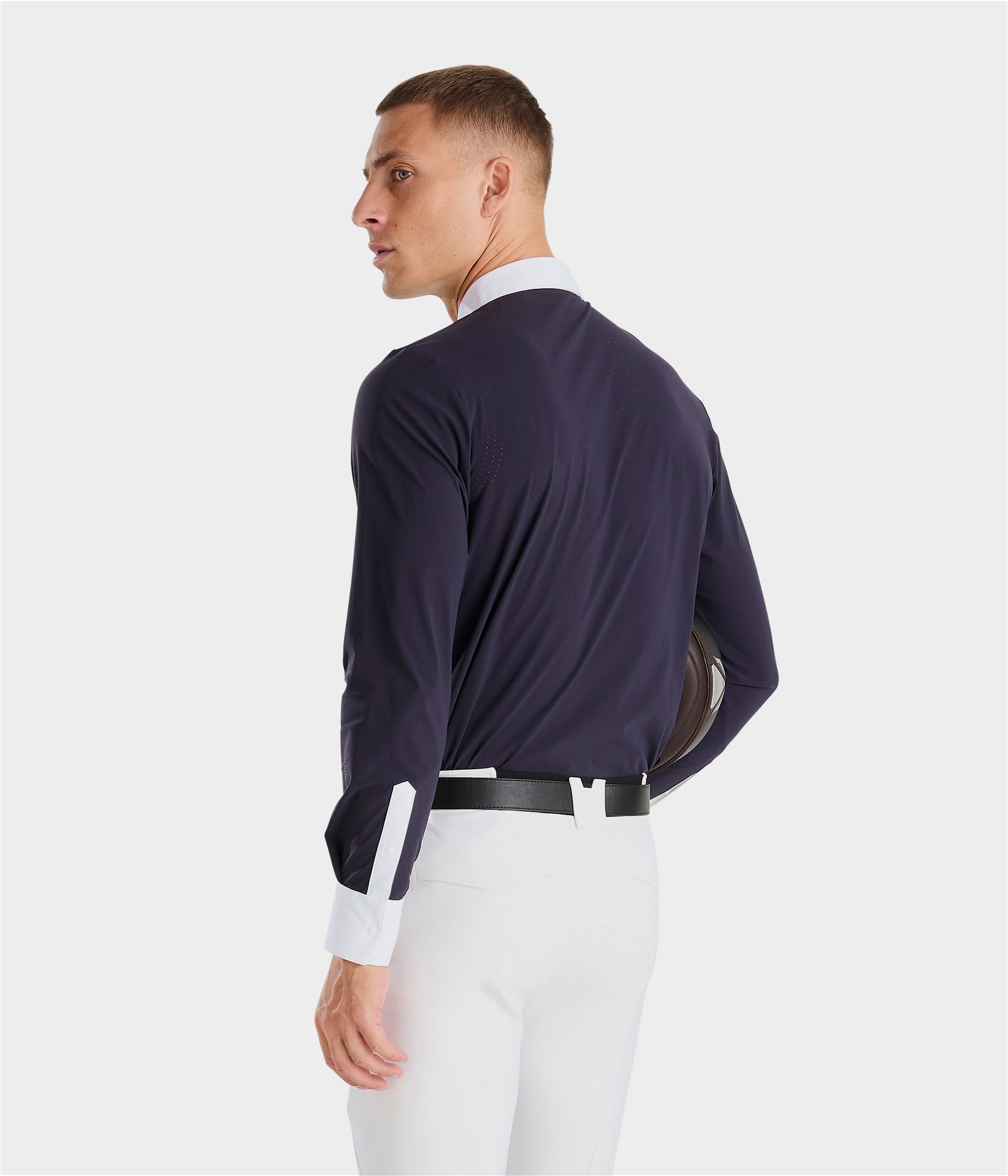 Aeris | White | Polo de concours d’équitation manches courtes homme | Horse Pilot