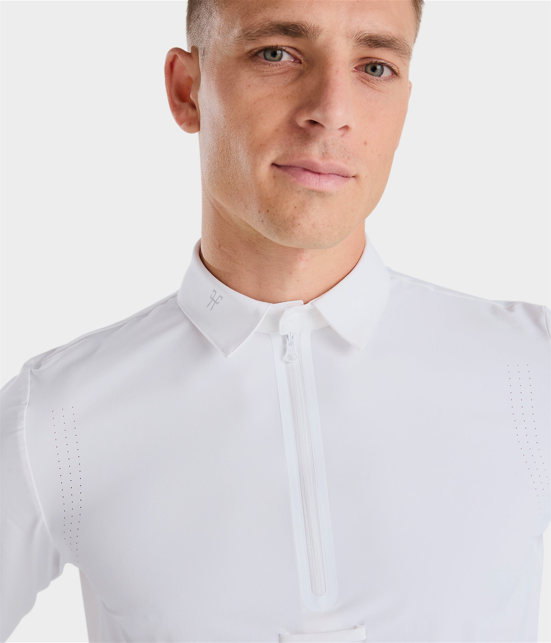 Aeris | White | Polo de concours d’équitation manches courtes homme | Horse Pilot
