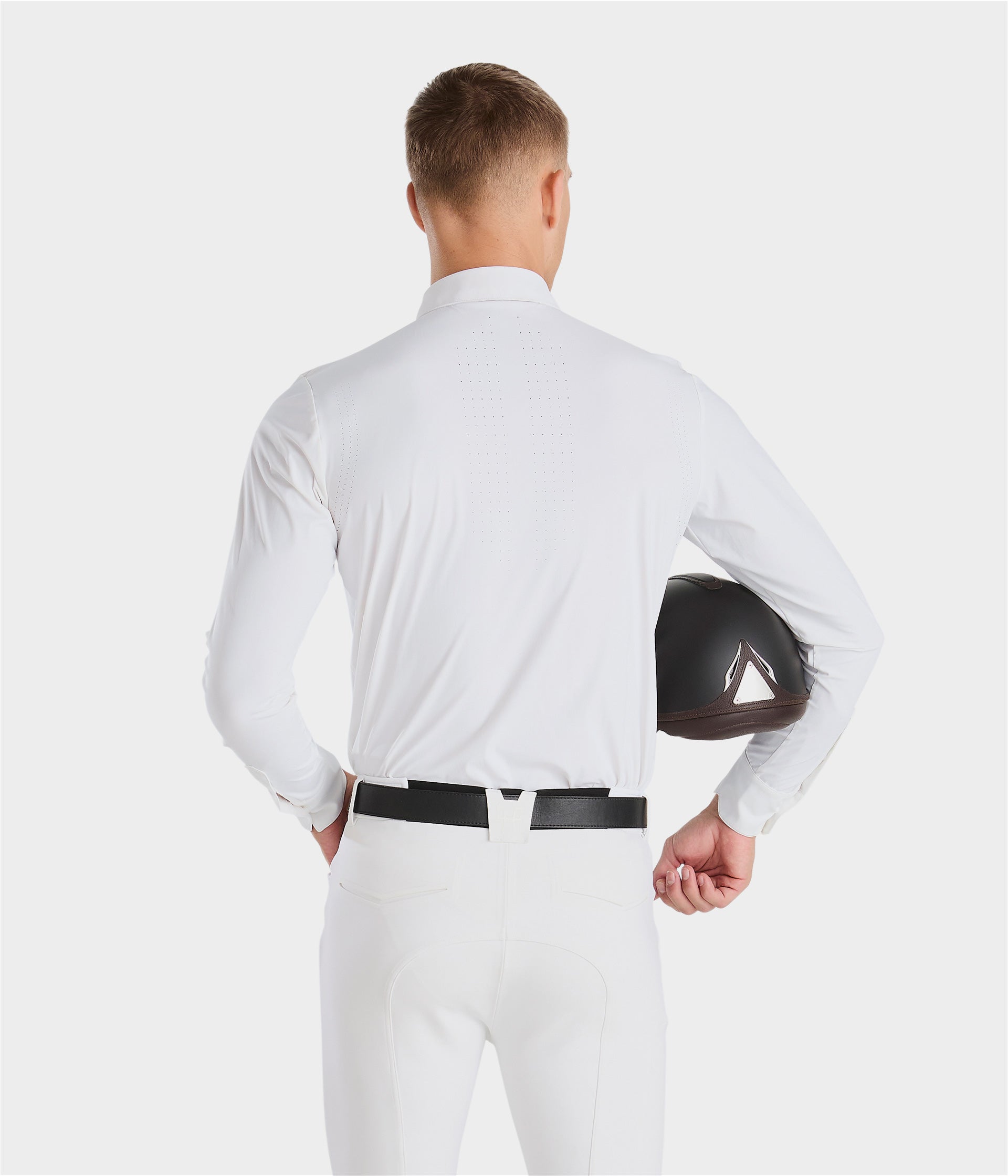 Aeris | White | Polo de concours d’équitation manches courtes homme | Horse Pilot