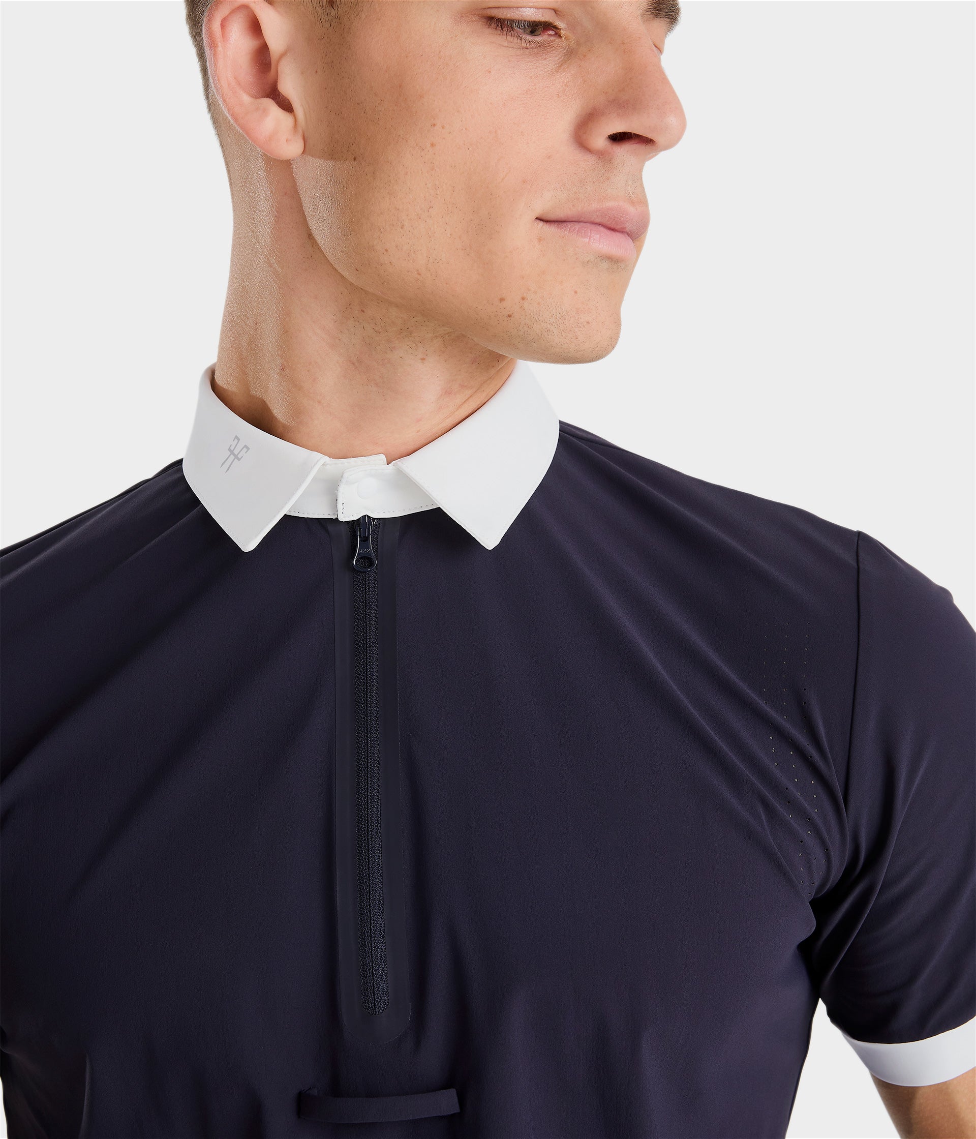 Aeris | White | Polo de concours d’équitation manches courtes homme | Horse Pilot