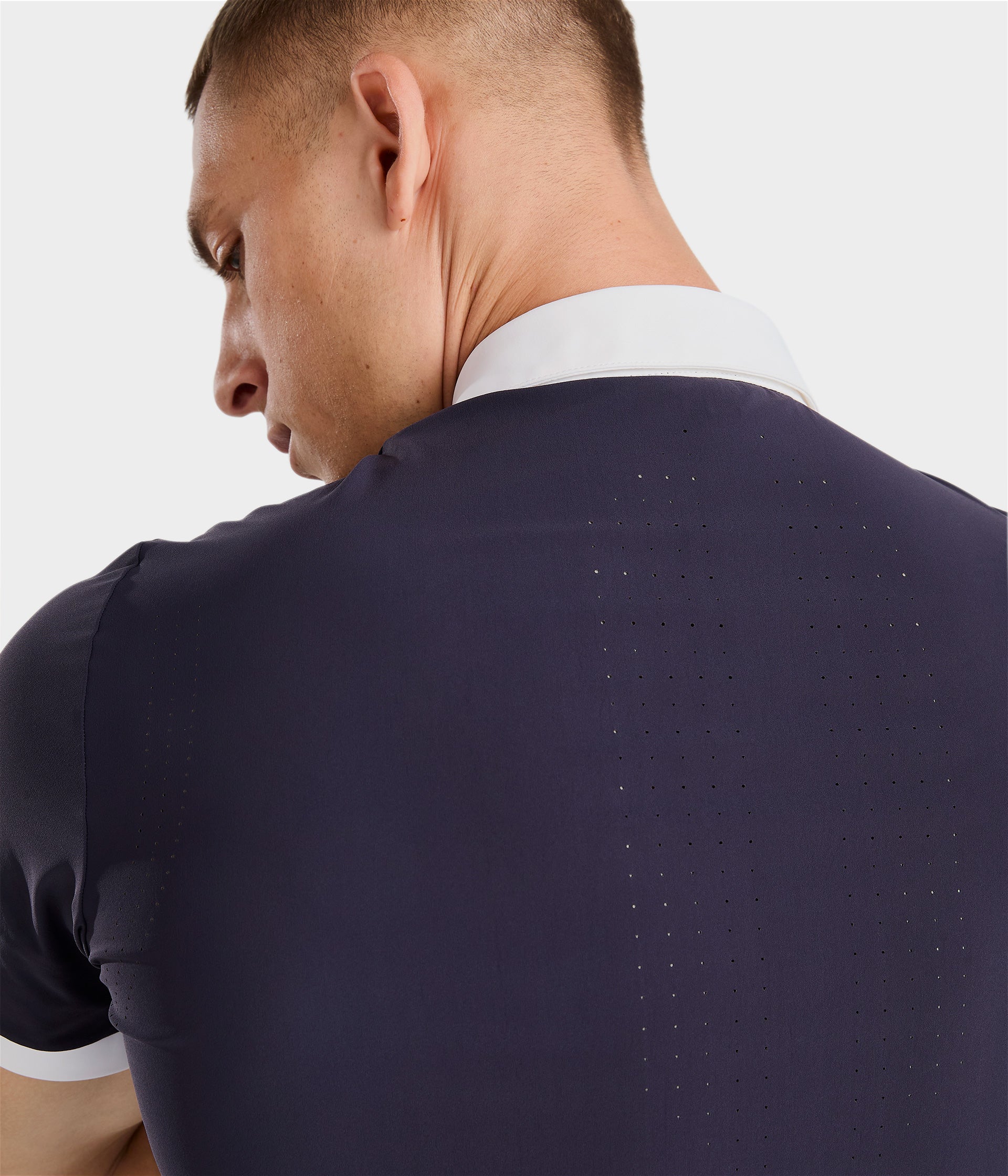 Aeris | White | Polo de concours d’équitation manches longues homme | Horse Pilot