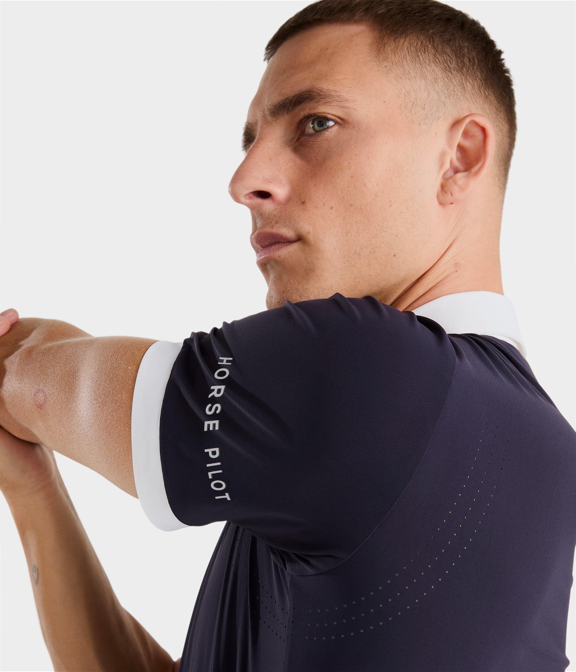 Aeris | White | Polo de concours d’équitation manches longues homme | Horse Pilot