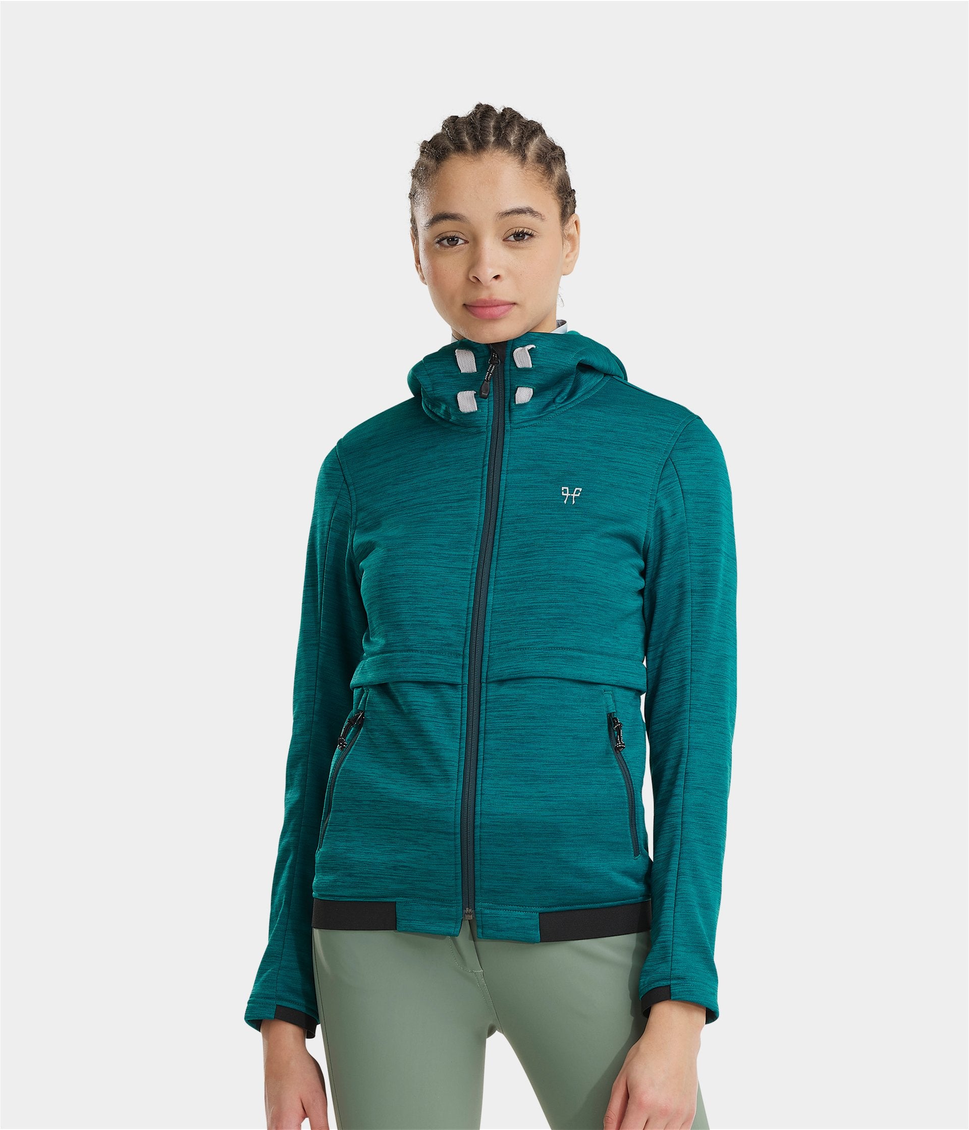 Tempest | Middle Green | Sweatshirt zippé d'équitation femme| Horse Pilot