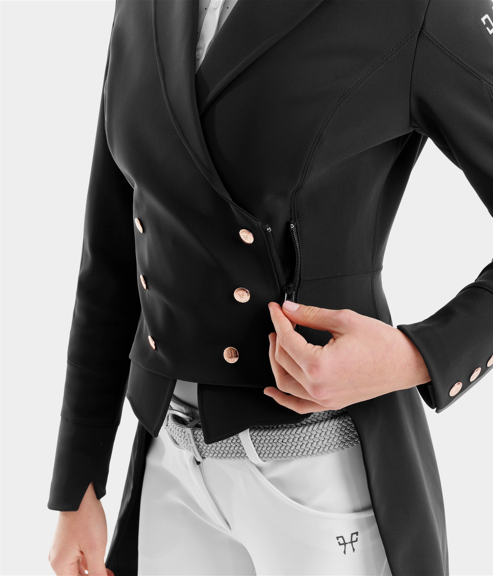 Mini Frac | Black | Veste courte de concours d'équitation femme| Horse Pilot