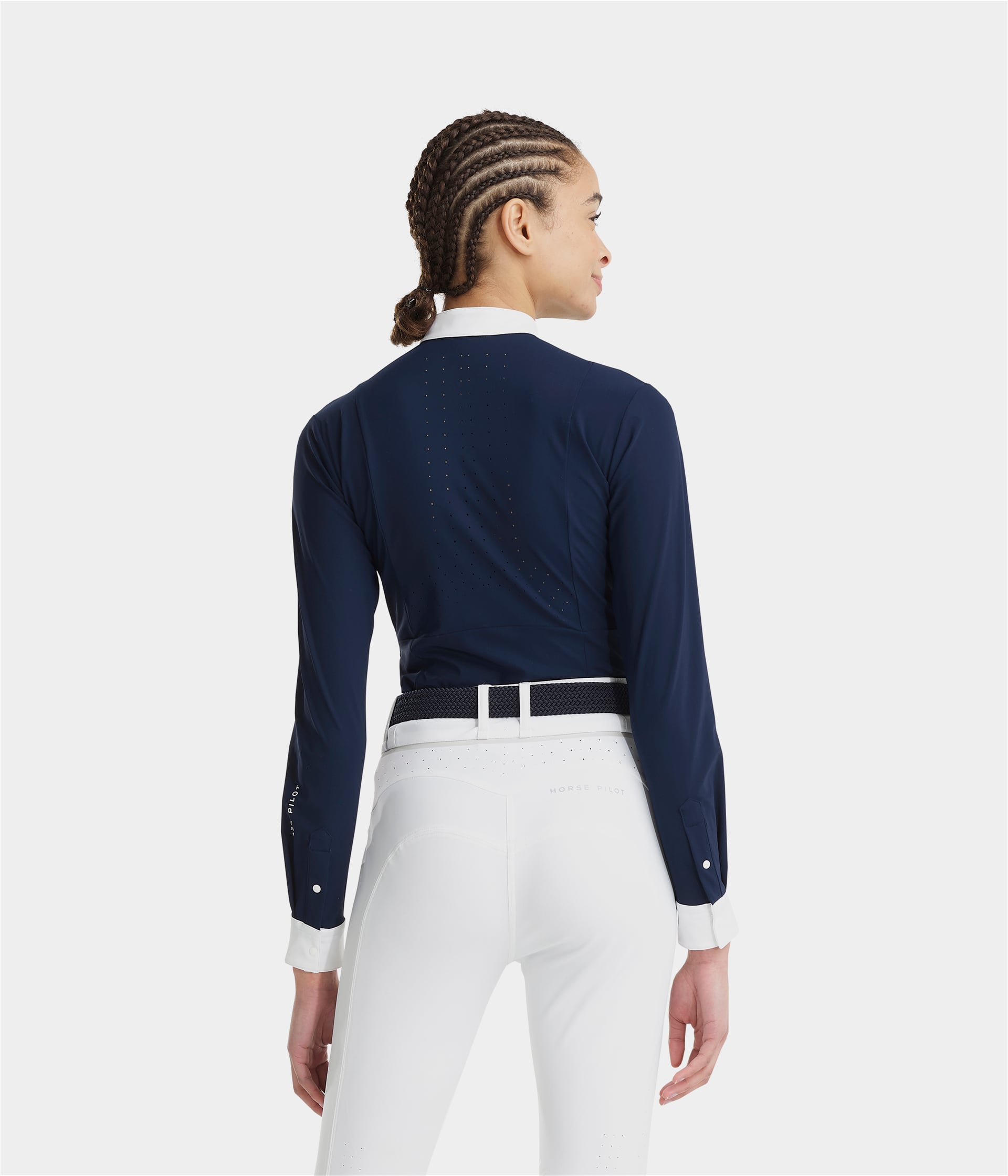 Aerolight | Navy | Chemise de concours d'équitation manche longue femme| Horse Pilot