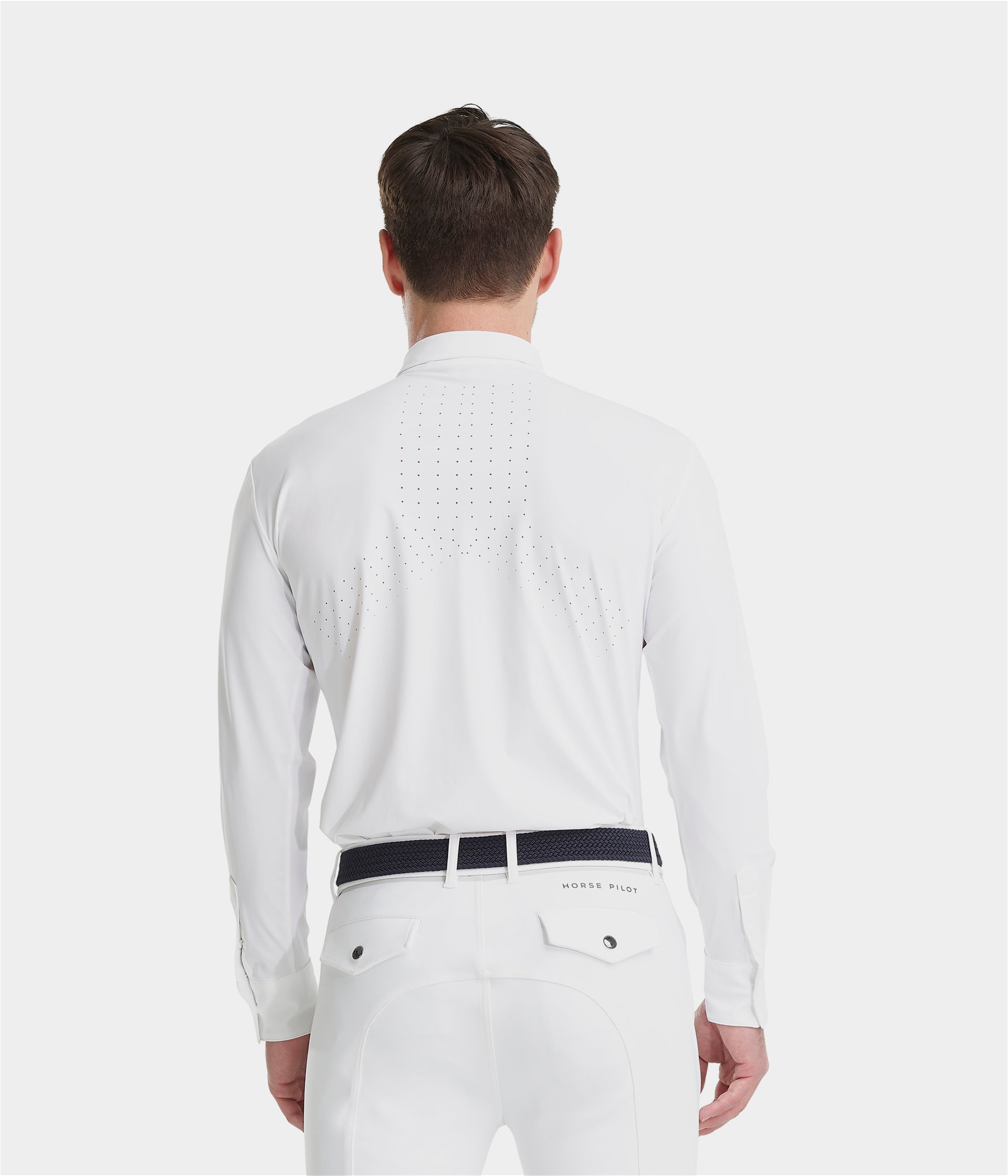 Aerolight | White | Chemise de concours d'équitation manches longues équitation homme | Horse Pilot