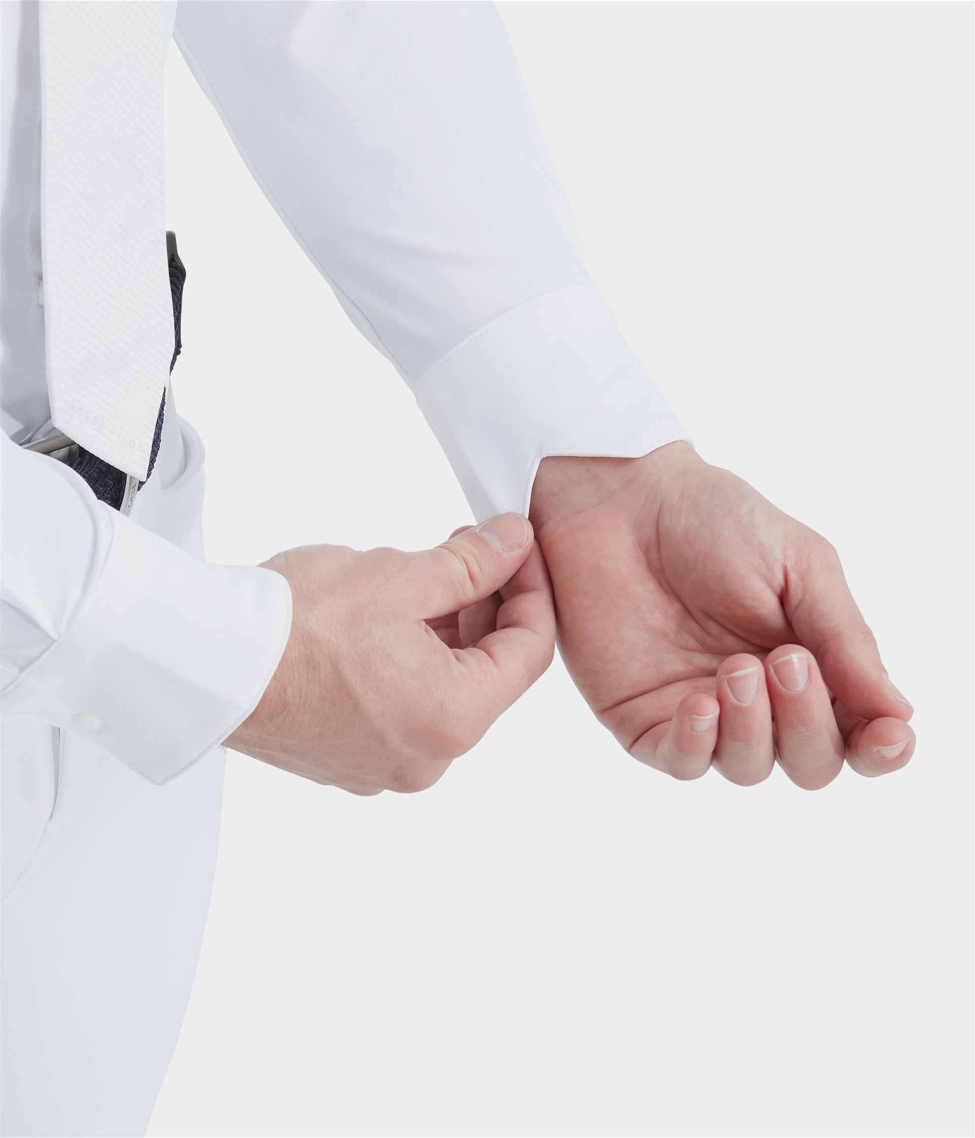 Aerolight | White | Chemise de concours d'équitation manches longues équitation homme | Horse Pilot