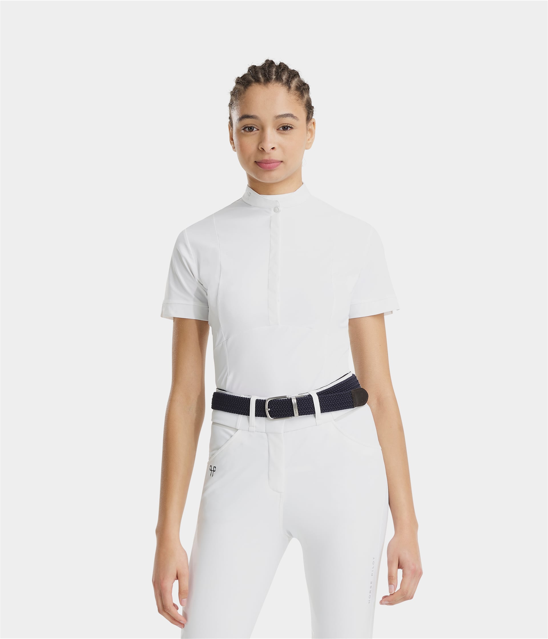 Aerolight | White | Chemise de concours d'équitation manches courtes femme | Horse Pilot