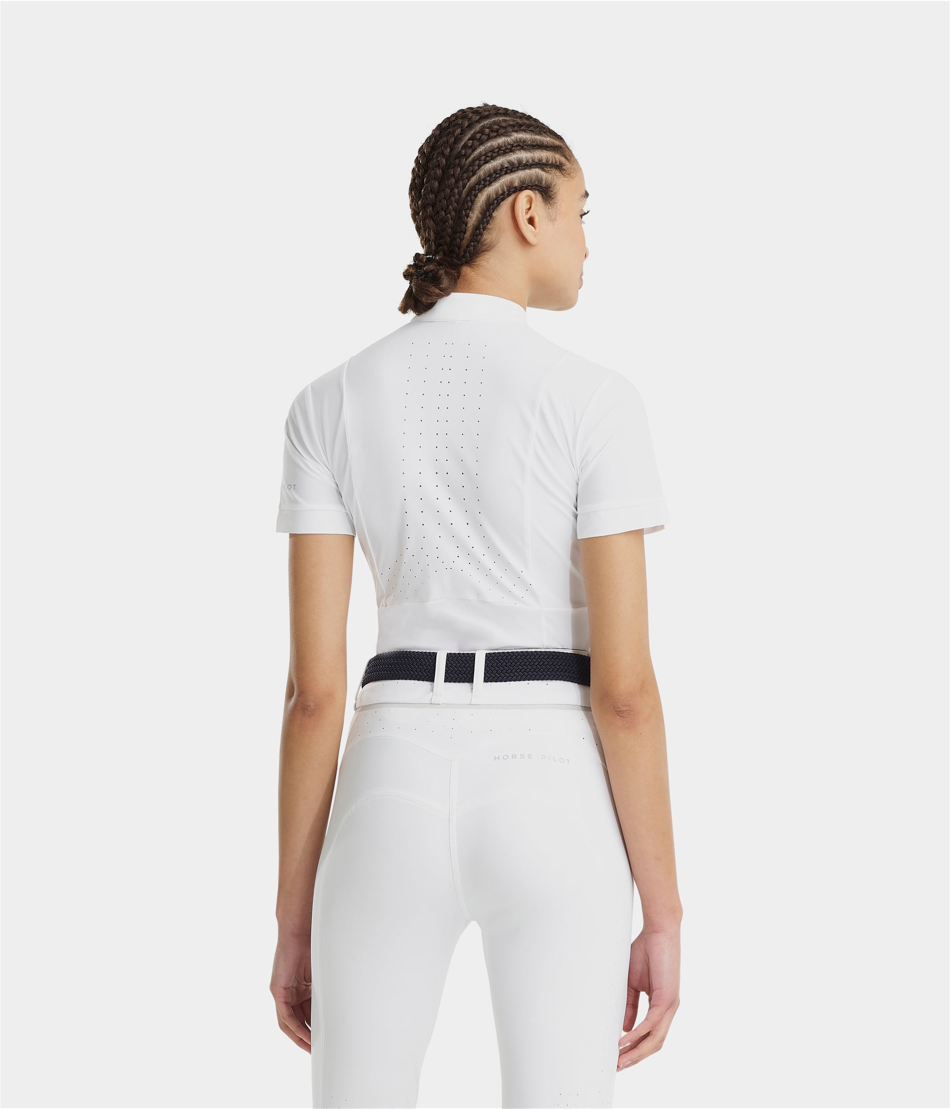 Aerolight | White | Chemise de concours d'équitation manches courtes femme | Horse Pilot