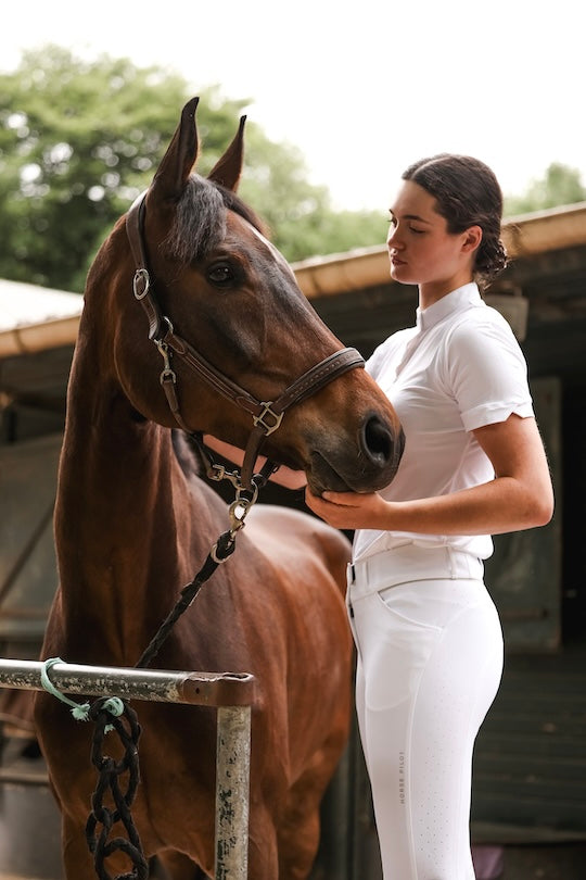 Aerolight | White | Chemise de concours d'équitation manches courtes femme | Horse Pilot