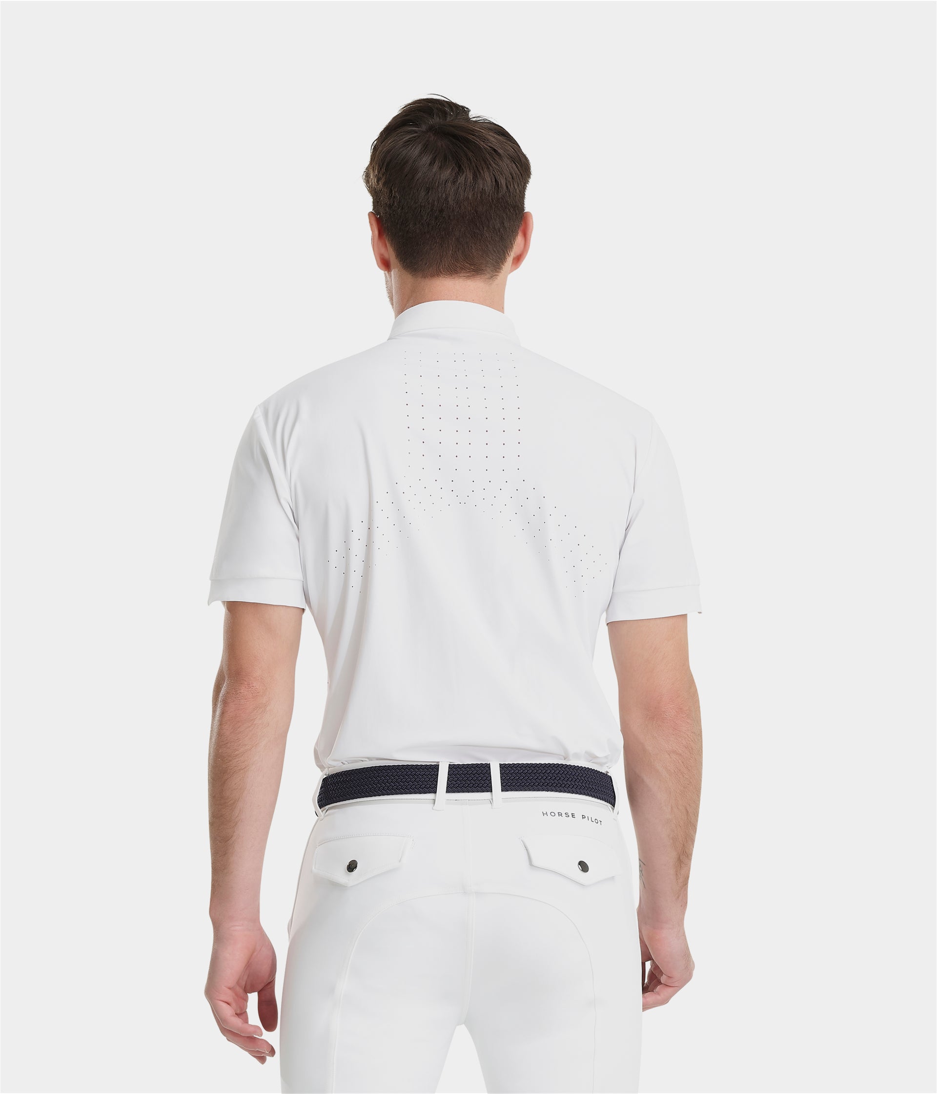 Aerolight | White | Chemise de concours d'équitation manches courtes homme | Horse Pilot