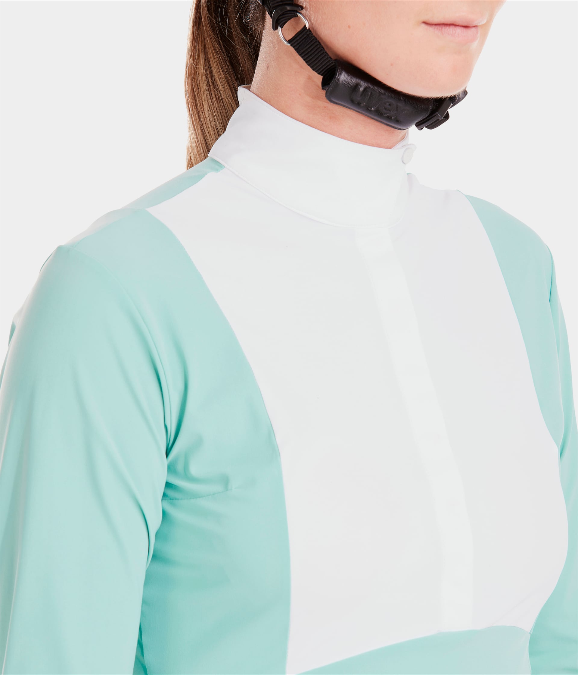 Monica | Sea Green | Chemise de concours d'équitation manches longues femme| Horse Pilot