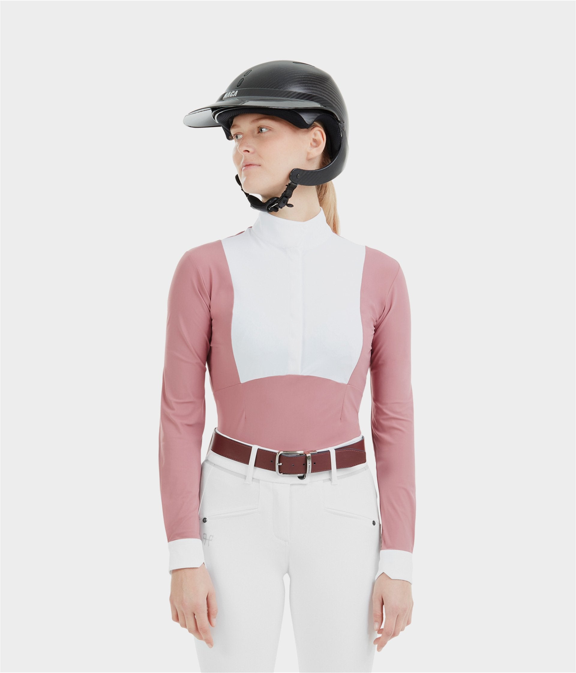 Monica | Mesa Pink | Chemise de concours d'équitation manches longues femme| Horse Pilot