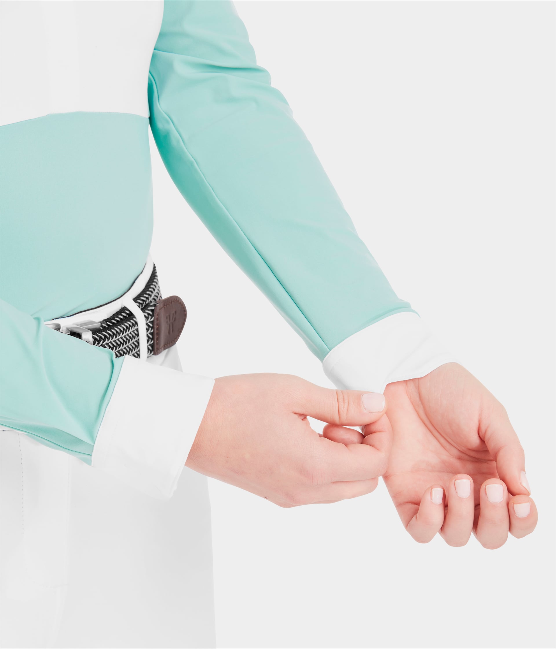 Monica | Sea Green | Chemise de concours d'équitation manches longues femme| Horse Pilot