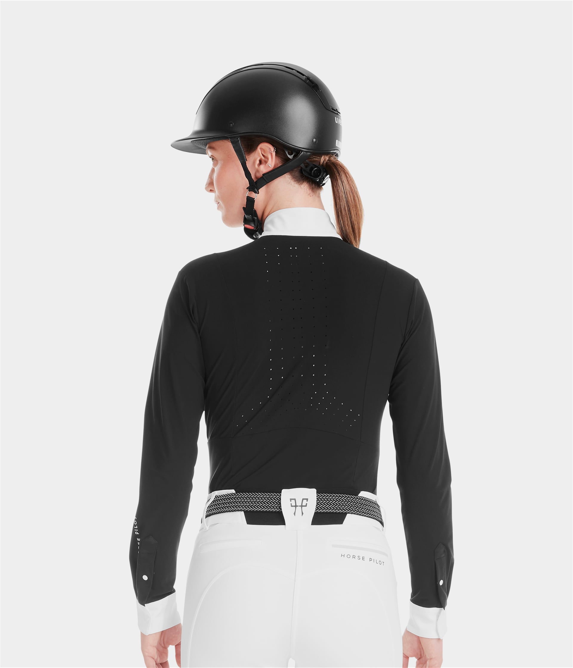 Monica | Black | Chemise de concours d'équitation manches longues femme| Horse Pilot