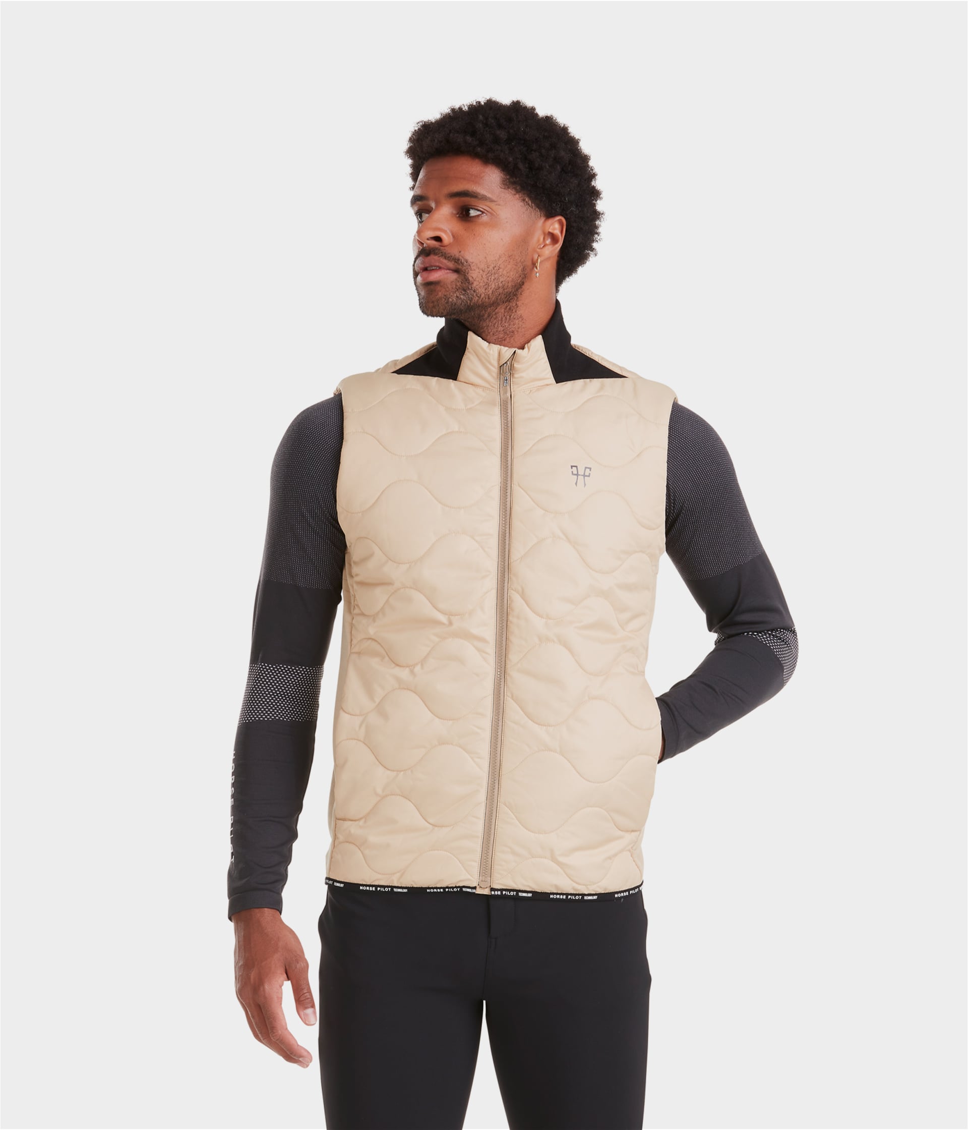 Rider Vest | Latte | Doudoune sans manches d'équitation homme| Horse Pilot