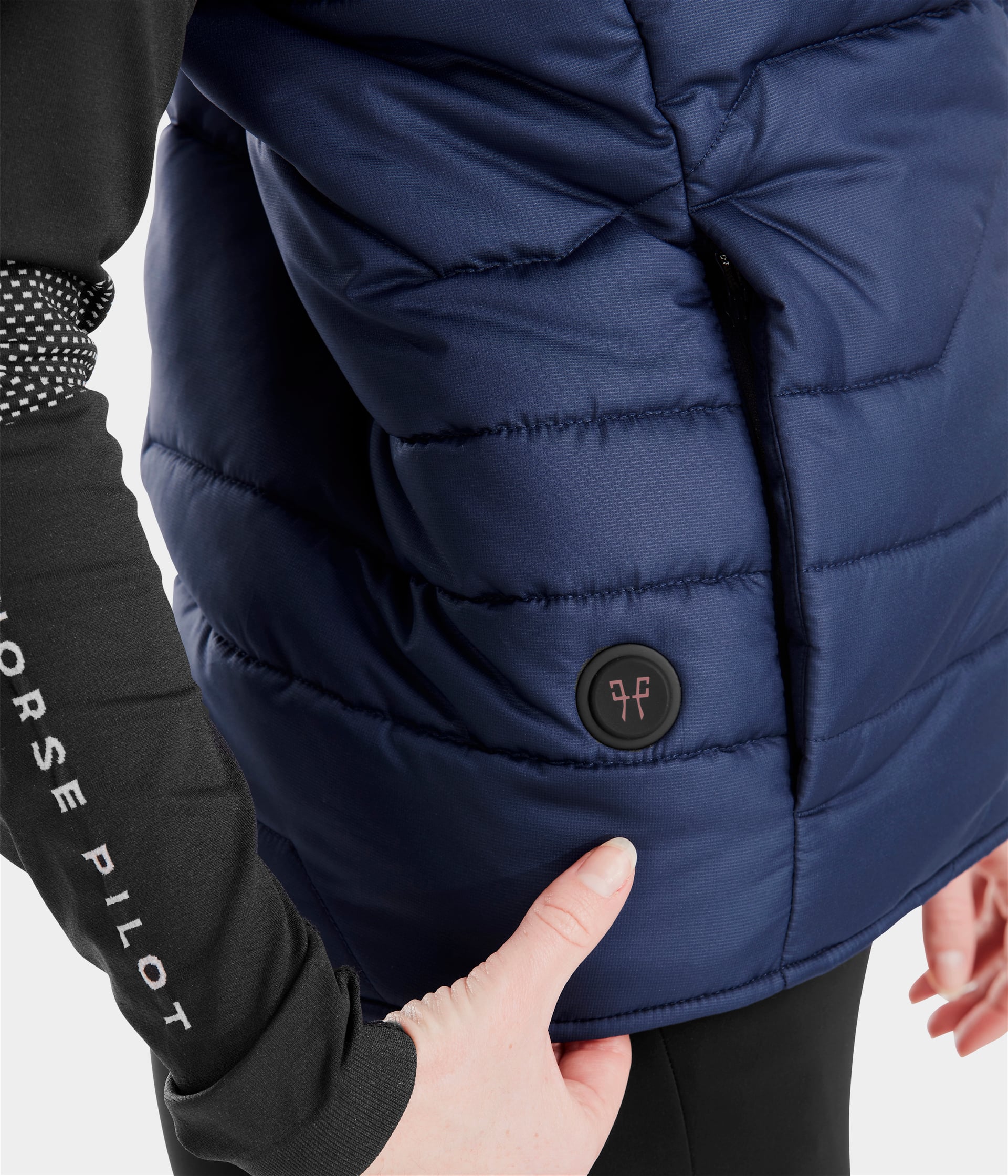 E-Kelvin | Navy | Vest Doudoune d'équitation sans manches chauffante femme| Horse Pilot