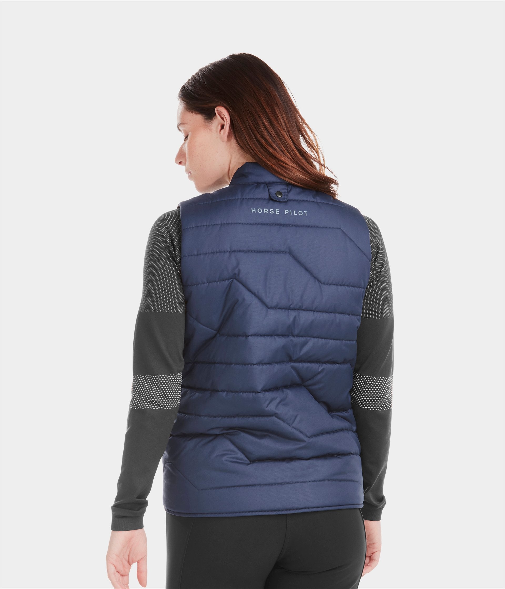 E-Kelvin | Navy | Vest Doudoune d'équitation sans manches chauffante femme| Horse Pilot