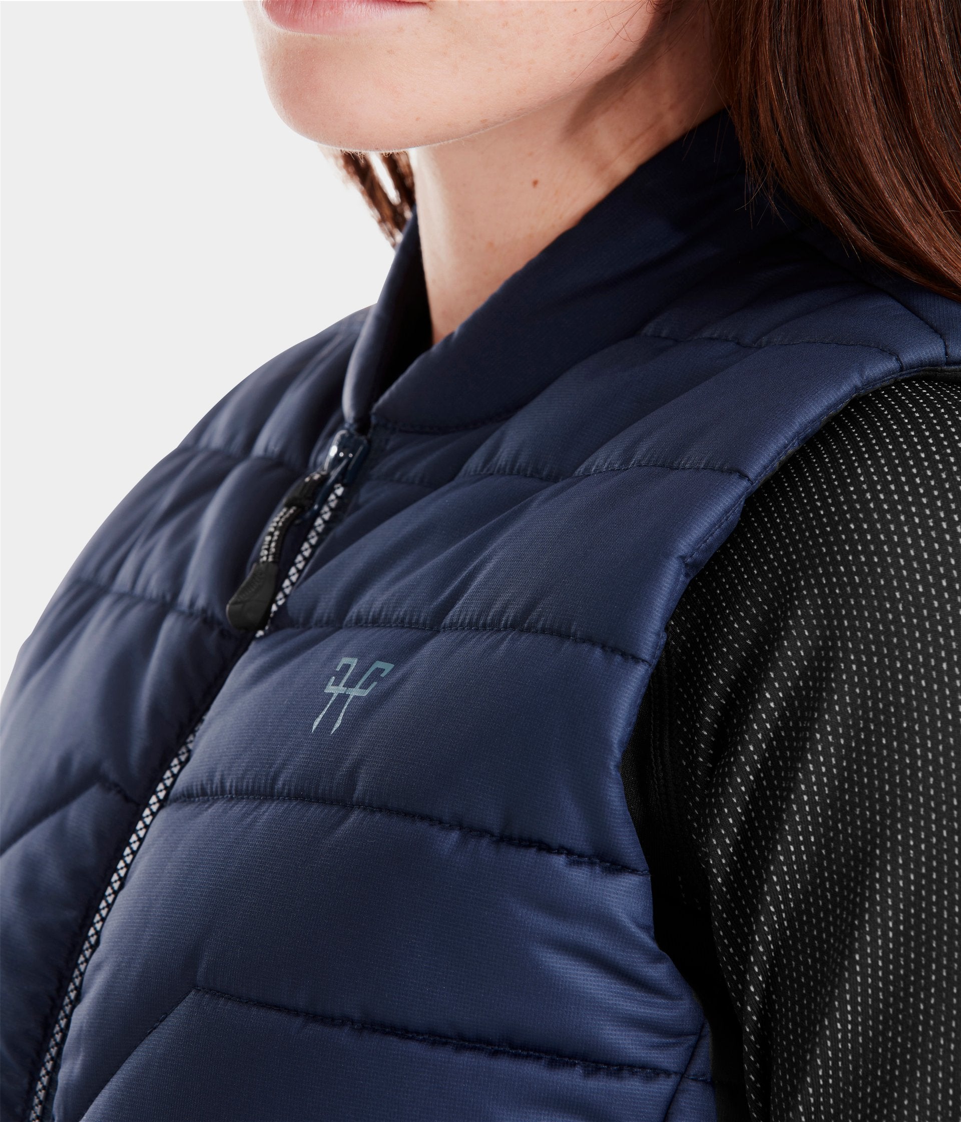 E-Kelvin | Navy | Vest Doudoune d'équitation sans manches chauffante femme| Horse Pilot