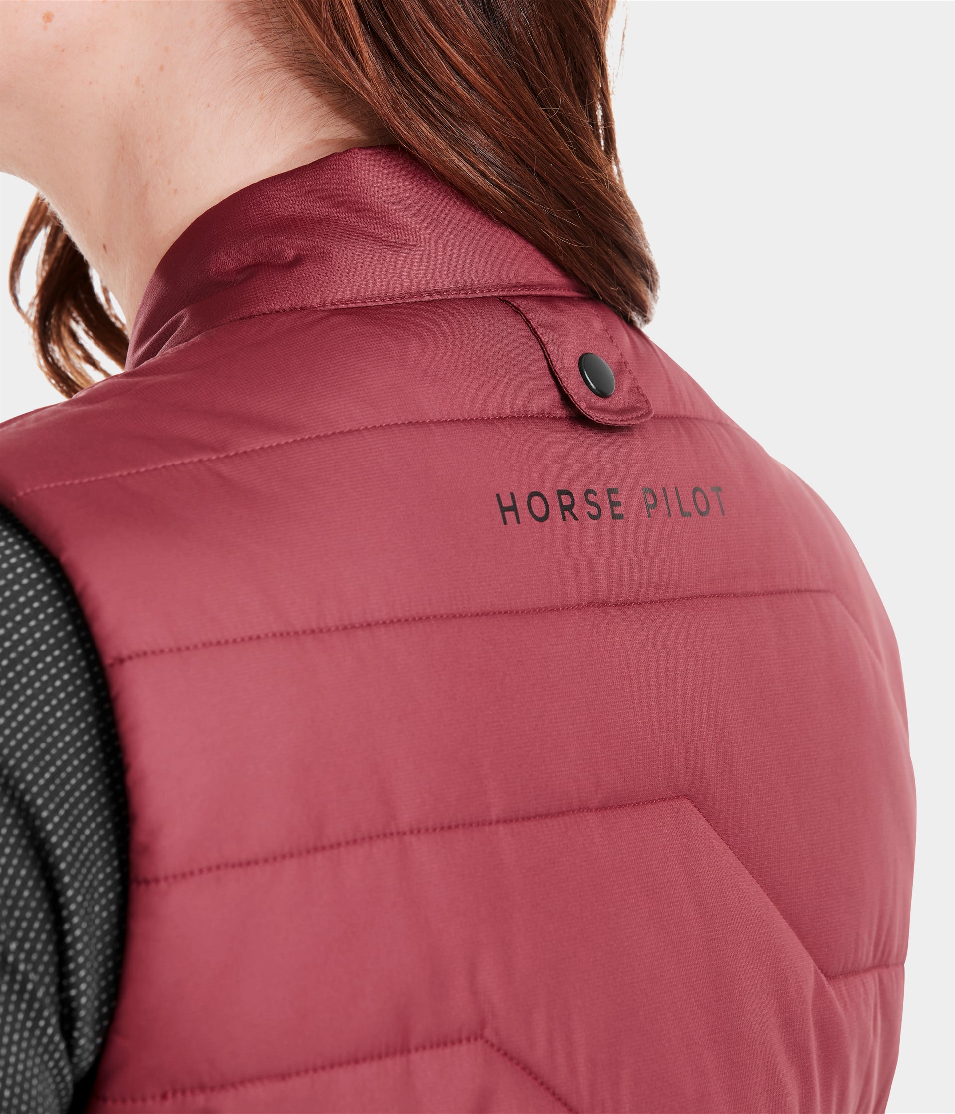 E-Kelvin | Dark Red | Vest Doudoune d'équitation sans manches chauffante femme| Horse Pilot