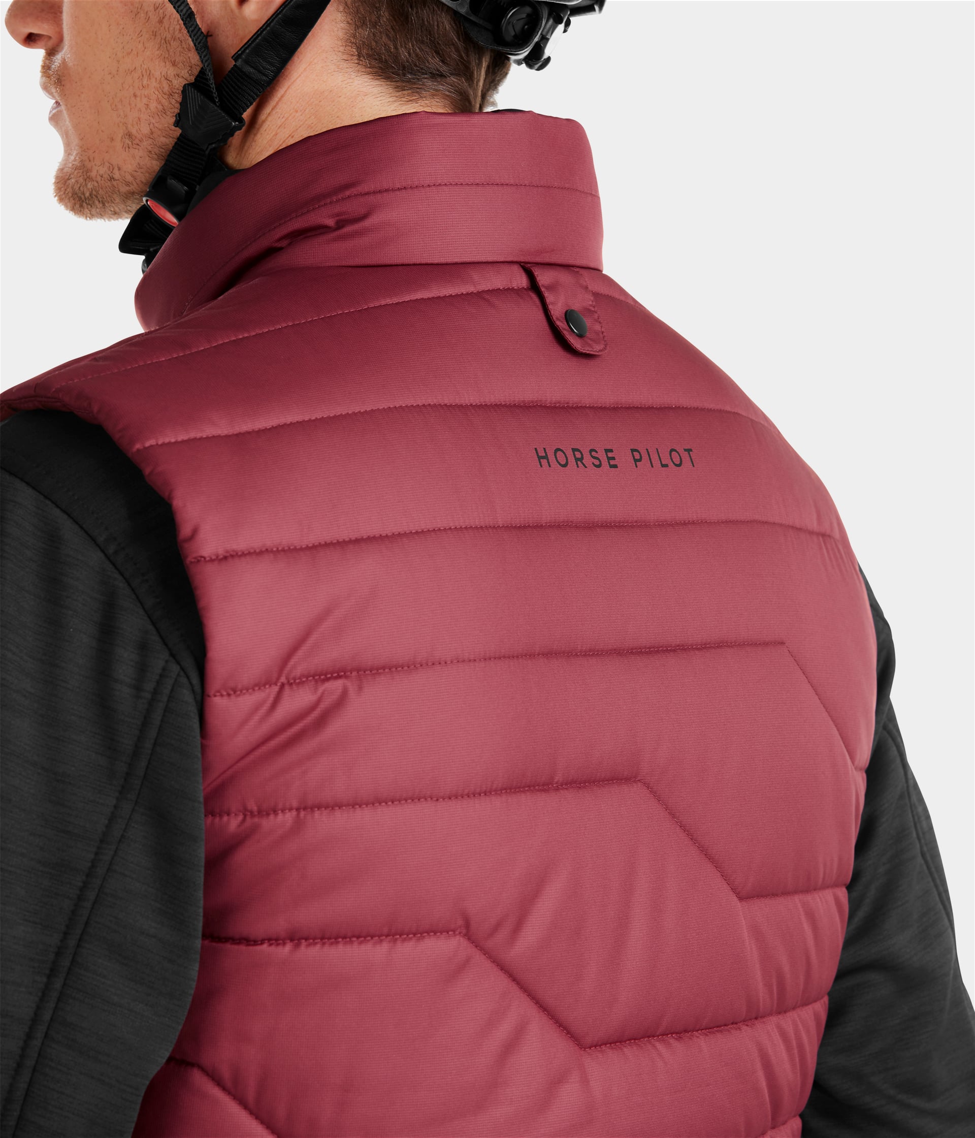 E-Kelvin | Dark Red | Vest Doudoune d'équitation sans manches chauffante homme| Horse Pilot