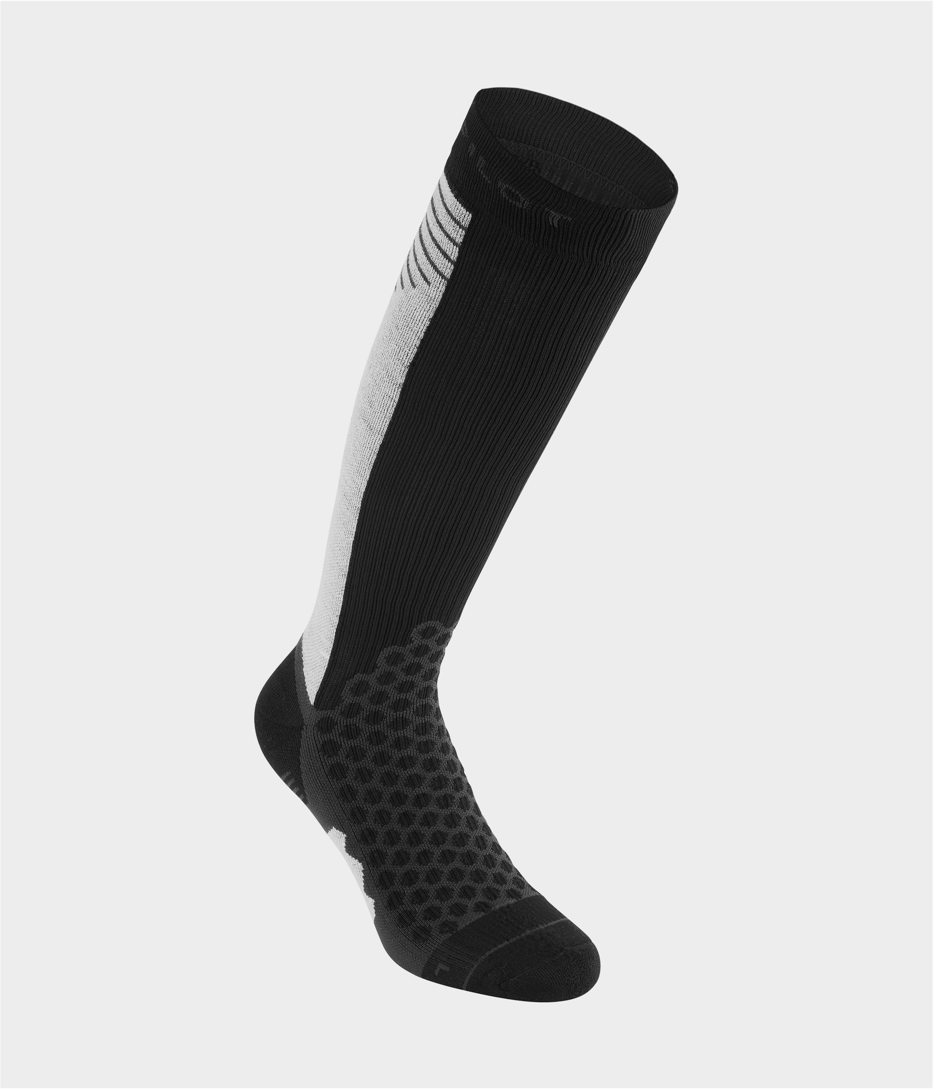 Compression Socks | Black / Light Grey | Winter chaussettes de compression d'équitation unisexe| Horse Pilot