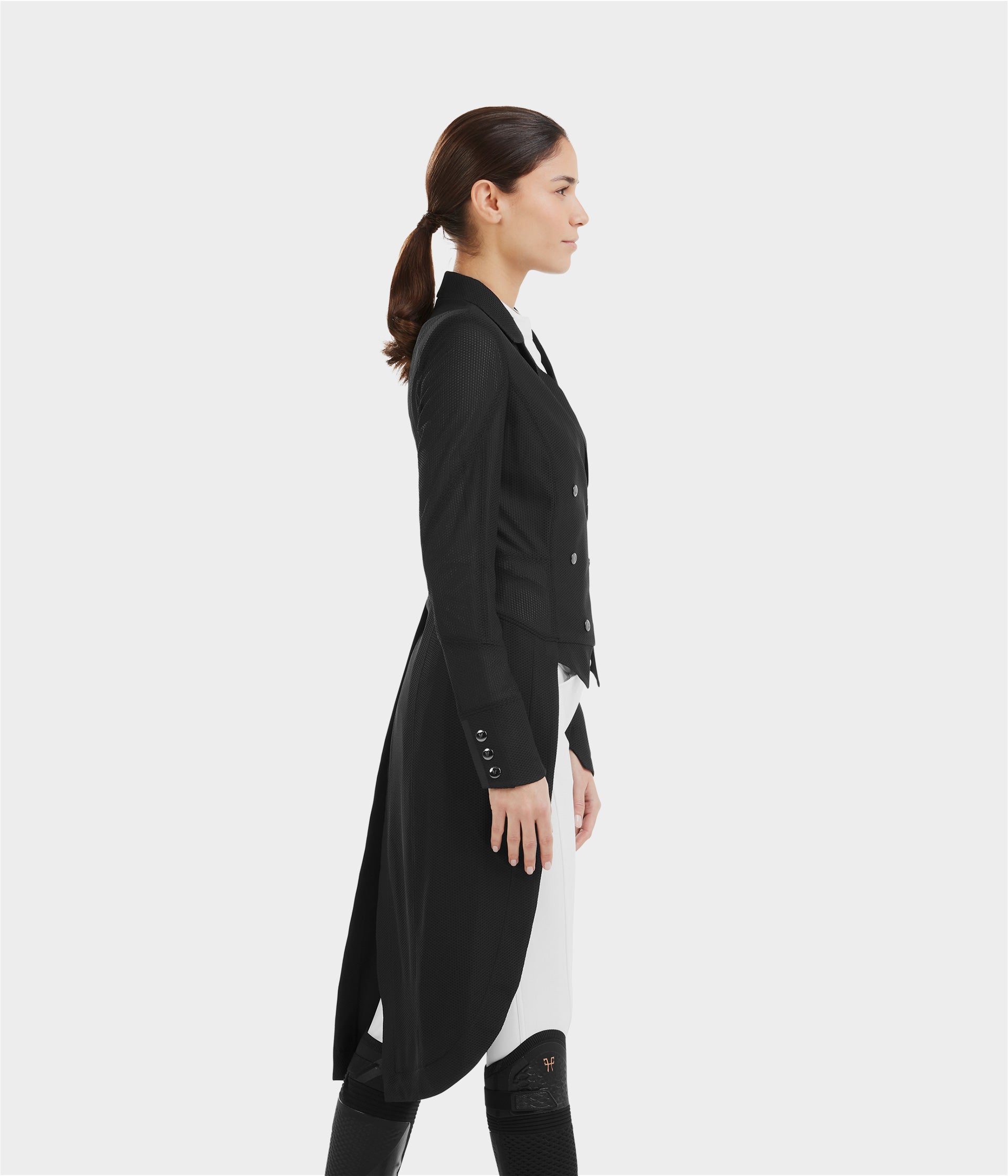 Long Frac Mesh | Black | Veste longue de concours d'équitation femme| Horse Pilot