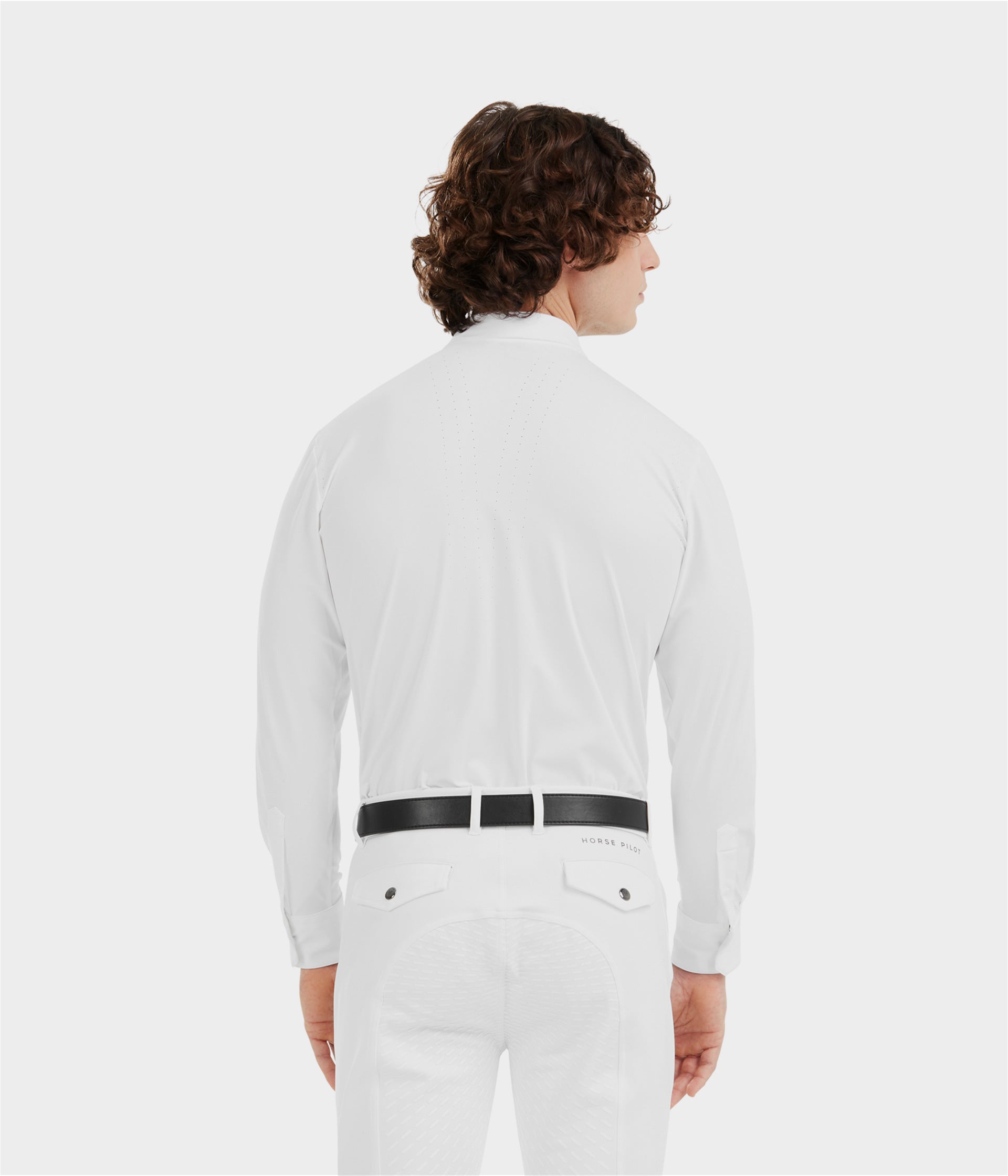 Aerolight | White | Chemise de concours d'équitation manches longues homme | Horse Pilot
