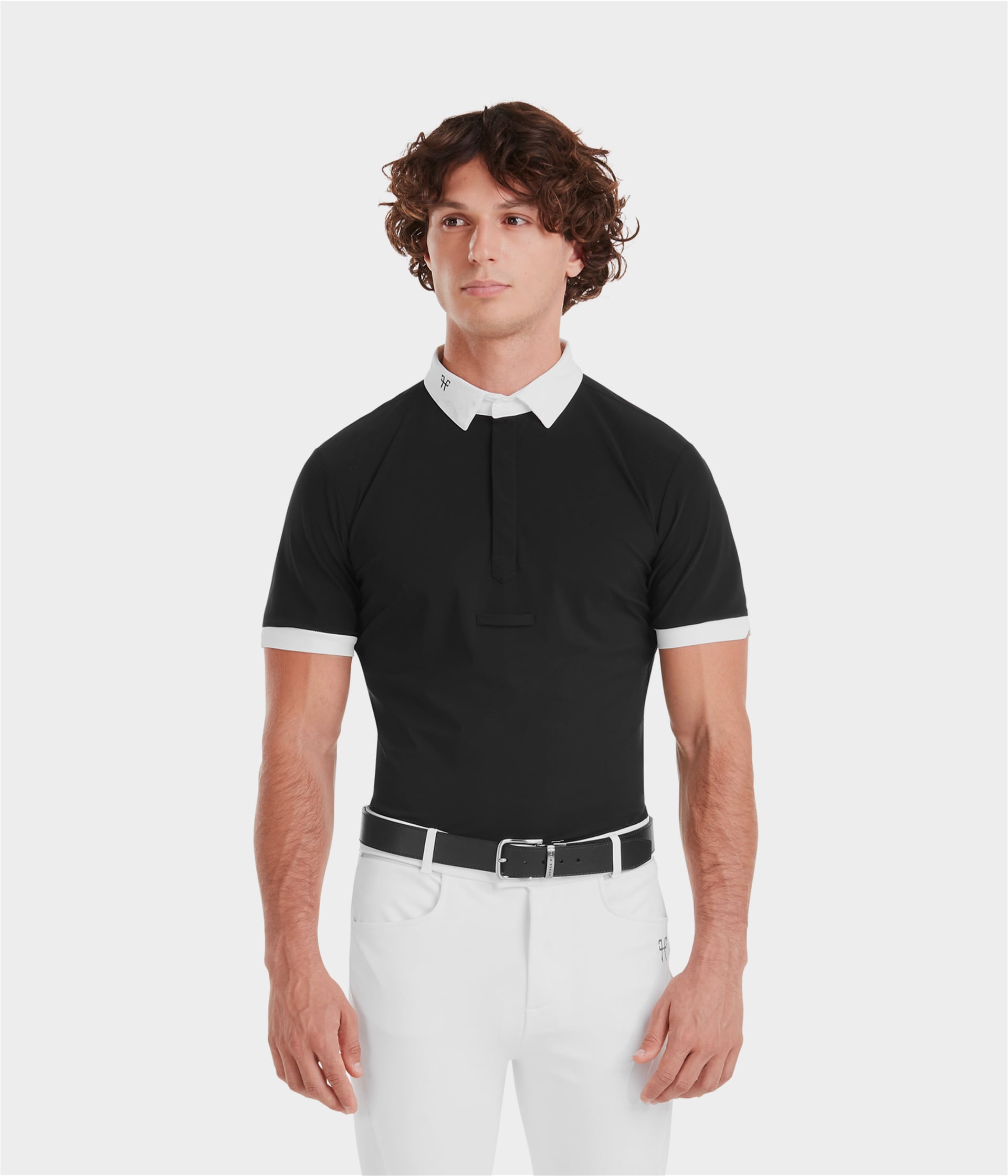 Aerolight | Black | Chemise de concours d'équitation manches courtes homme | Horse Pilot