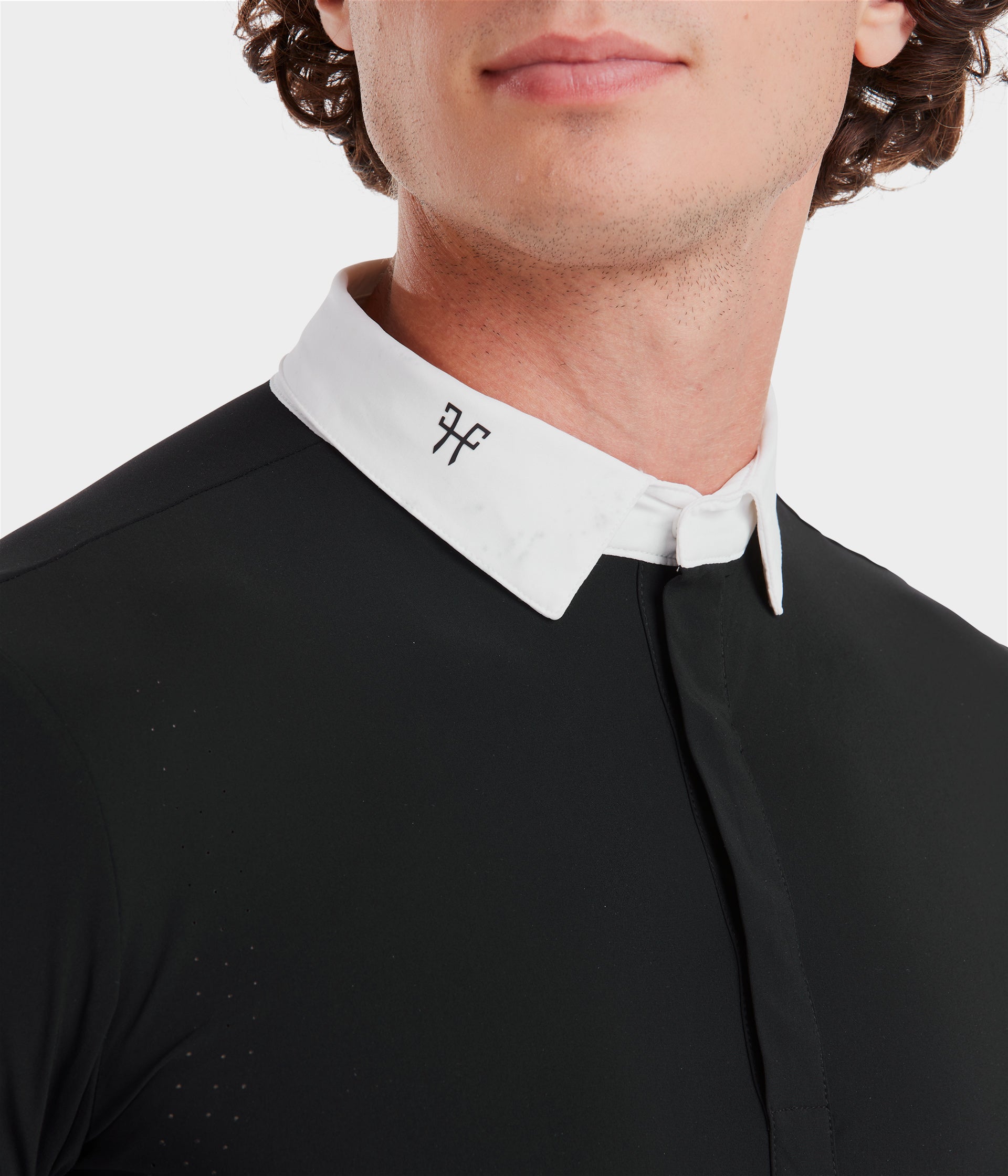 Aerolight | Black | Chemise de concours d'équitation manches courtes homme | Horse Pilot
