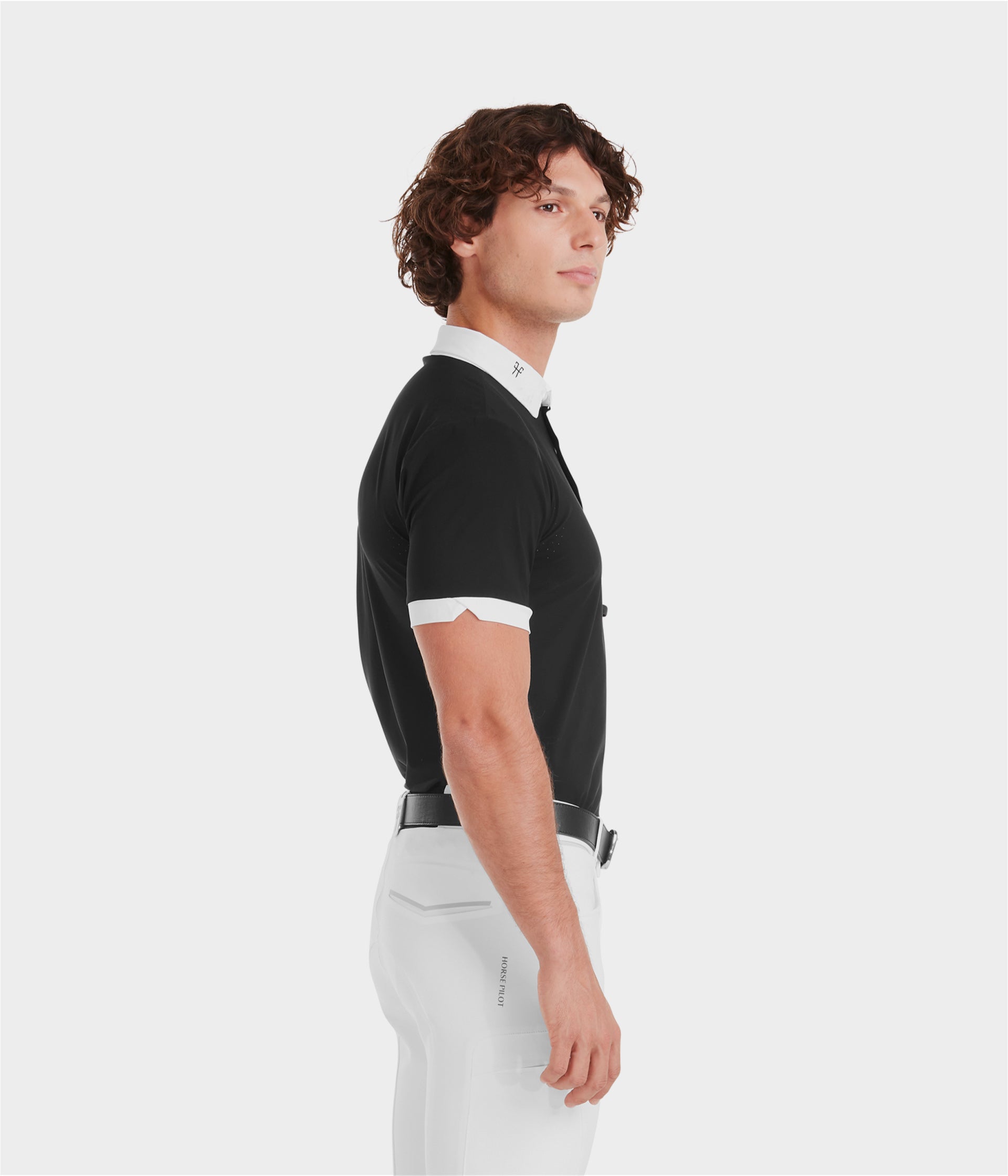 Aerolight | Black | Chemise de concours d'équitation manches courtes homme | Horse Pilot