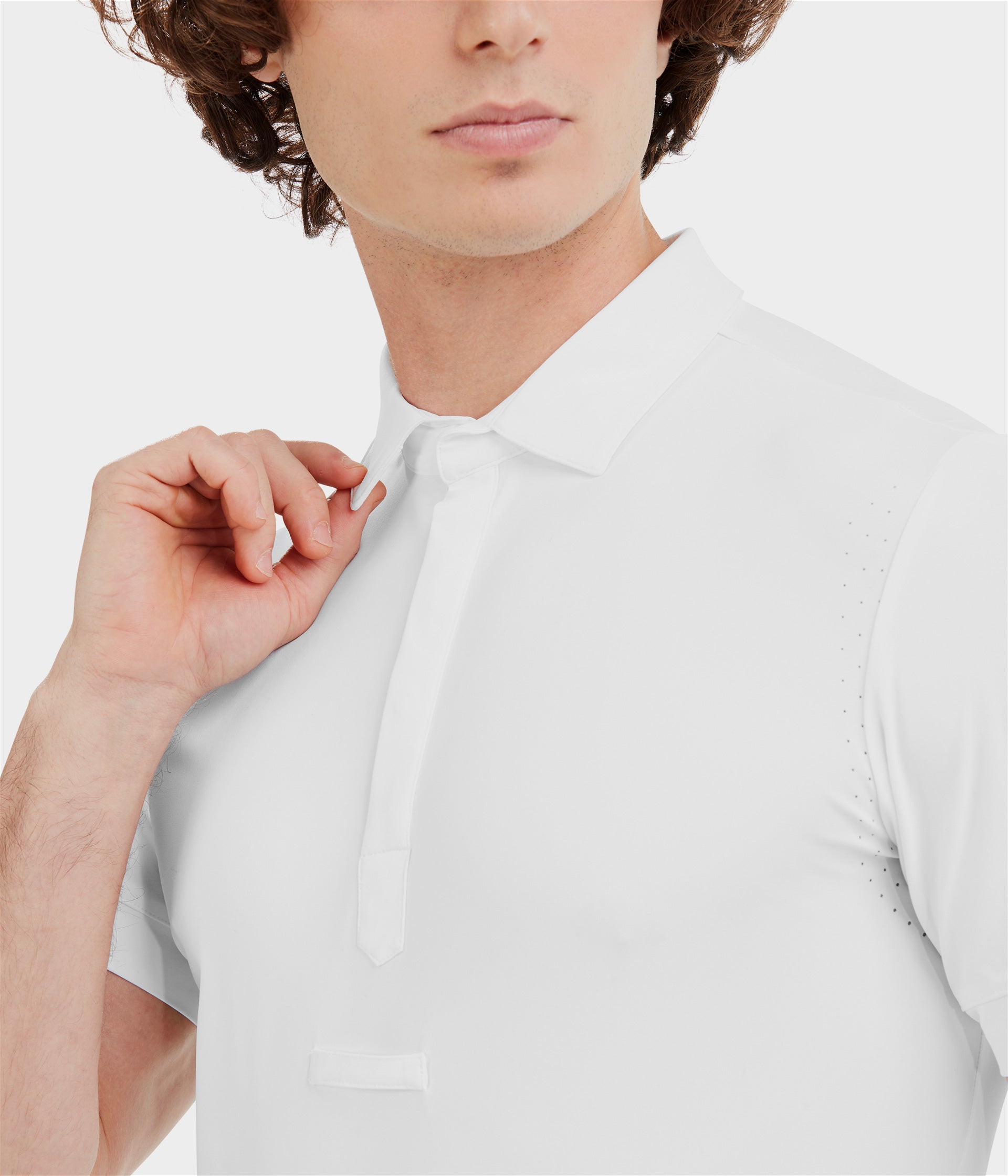 Aerolight | White | Chemise de concours d'équitation manches courtes homme | Horse Pilot