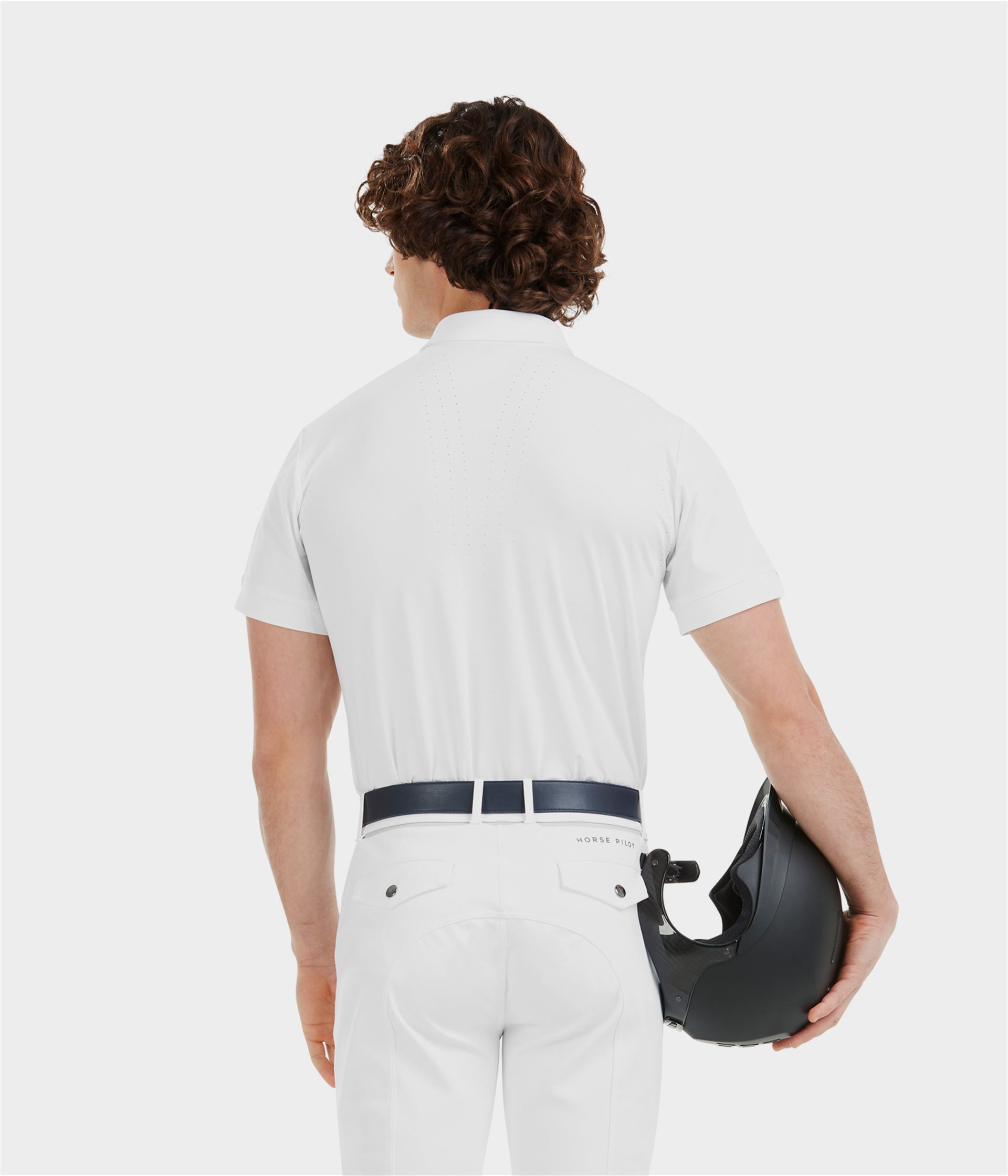Aerolight | White | Chemise de concours d'équitation manches courtes homme | Horse Pilot