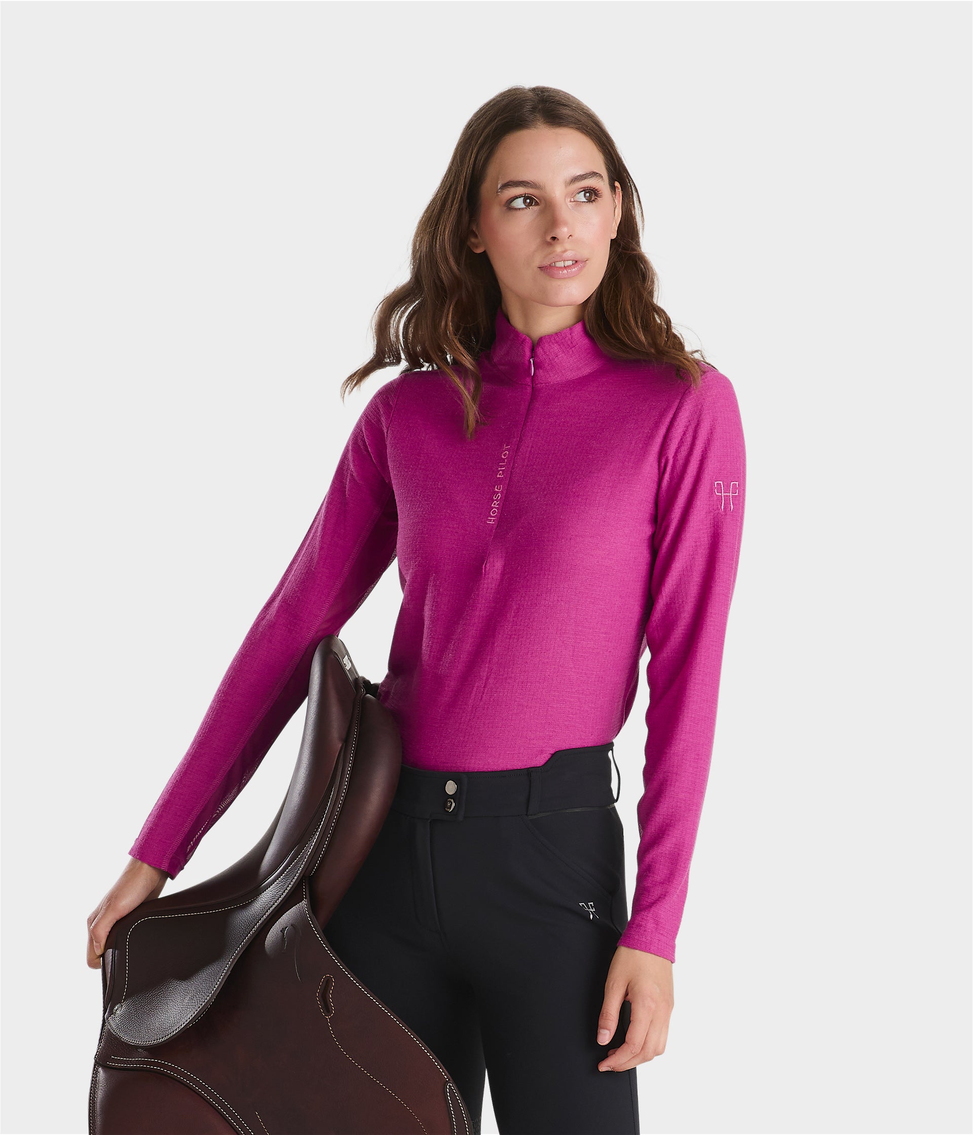 Suntech Shirt | T-shirt manches longues fushia d'équitation léger anti UV femme | Horse Pilot équitation| Horse Pilot