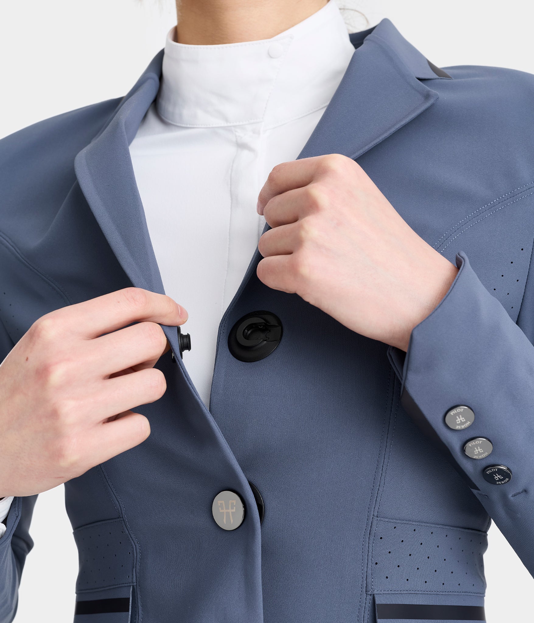 Aeromade | VINTAGE INDIGO | Veste de concours d'équitation femme | Fanny Skalli | Horse Pilot