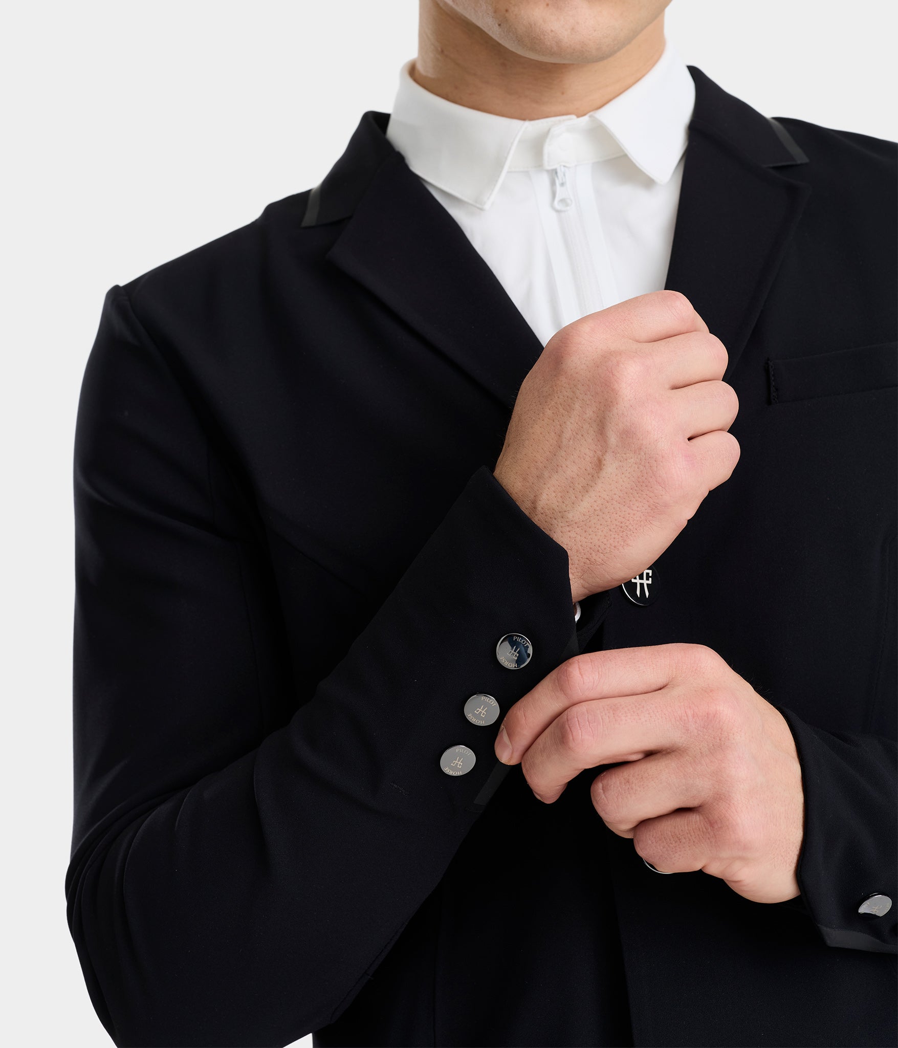 Aeromade | Noir | Veste de concours d'équitation homme | Horse Pilot