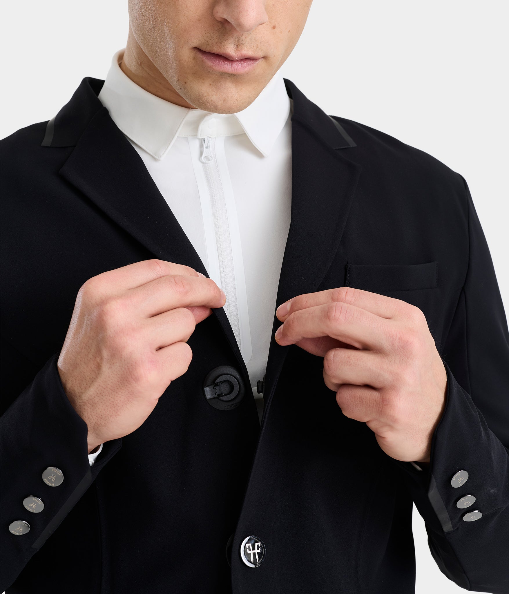 Aeromade | Noir | Veste de concours d'équitation homme | Horse Pilot