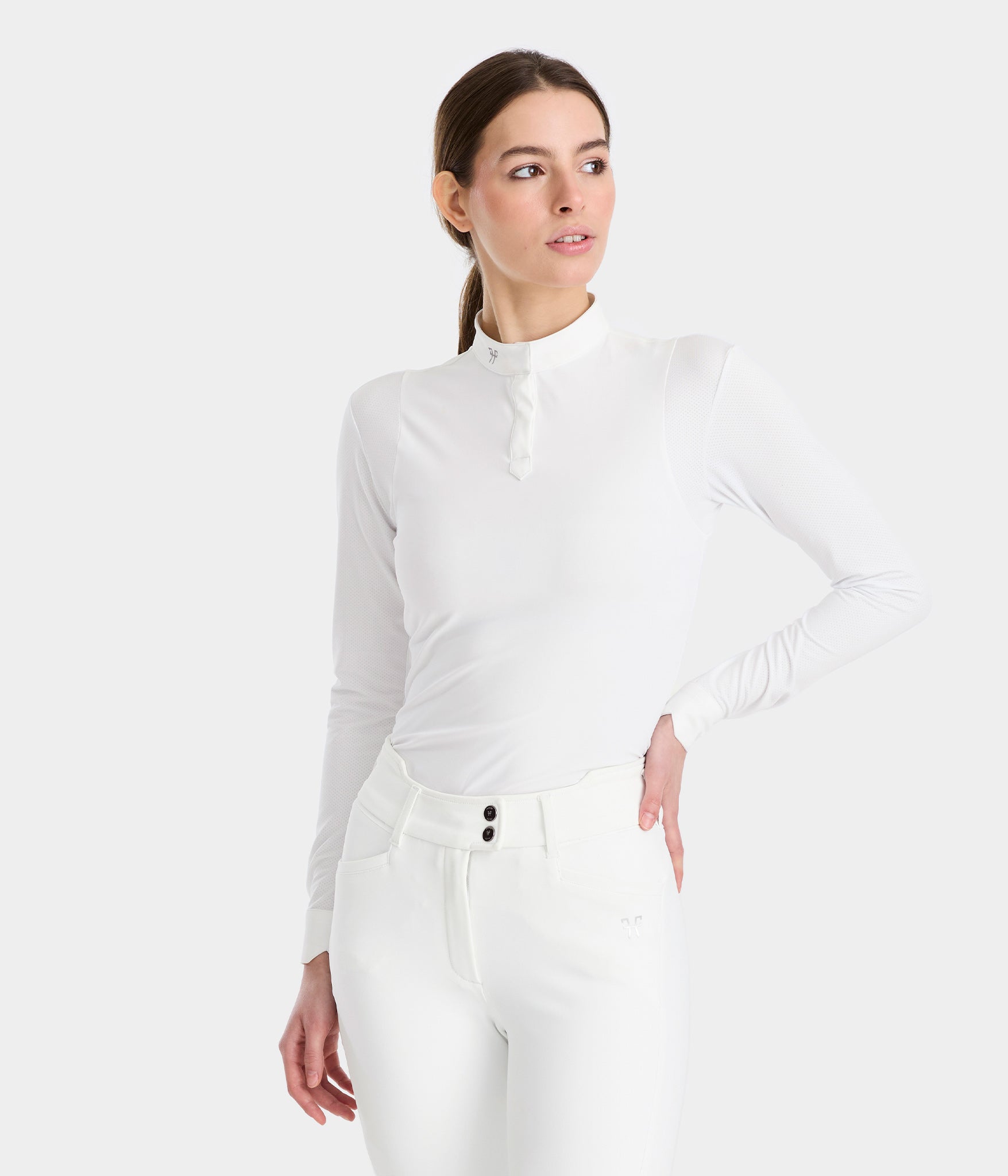 Aerolight | Blanche | Chemise de concours d'équitation manches longues femme | Horse Pilot