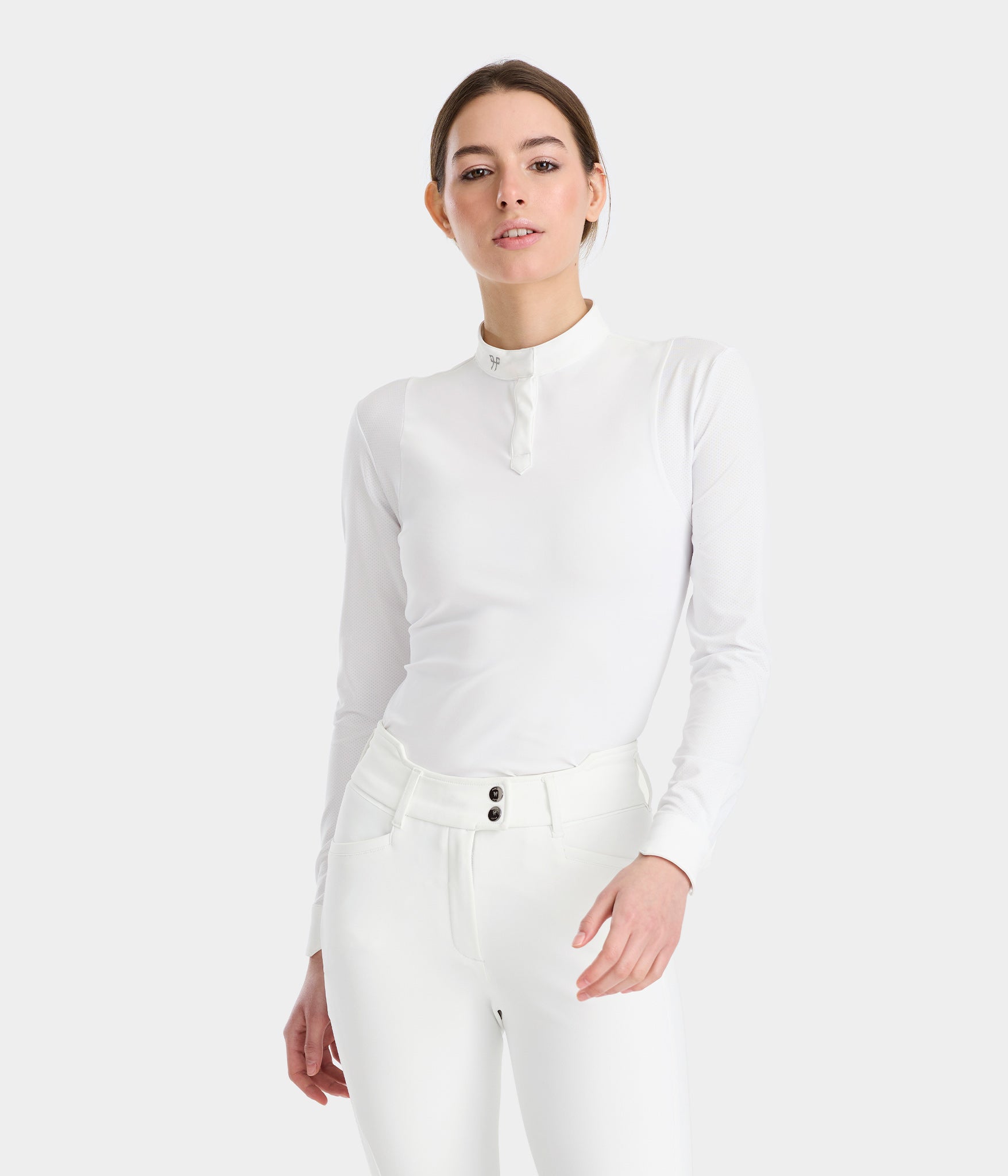 Aerolight | Blanche | Chemise de concours d'équitation manches longues femme | Horse Pilot