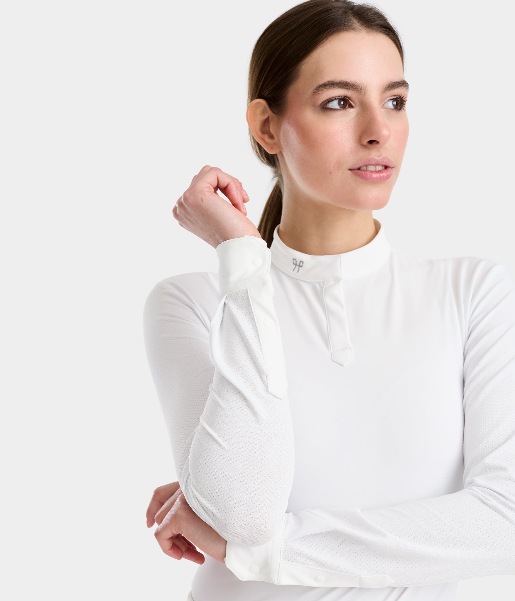 Aerolight | Blanche | Chemise de concours d'équitation manches longues femme | Horse Pilot