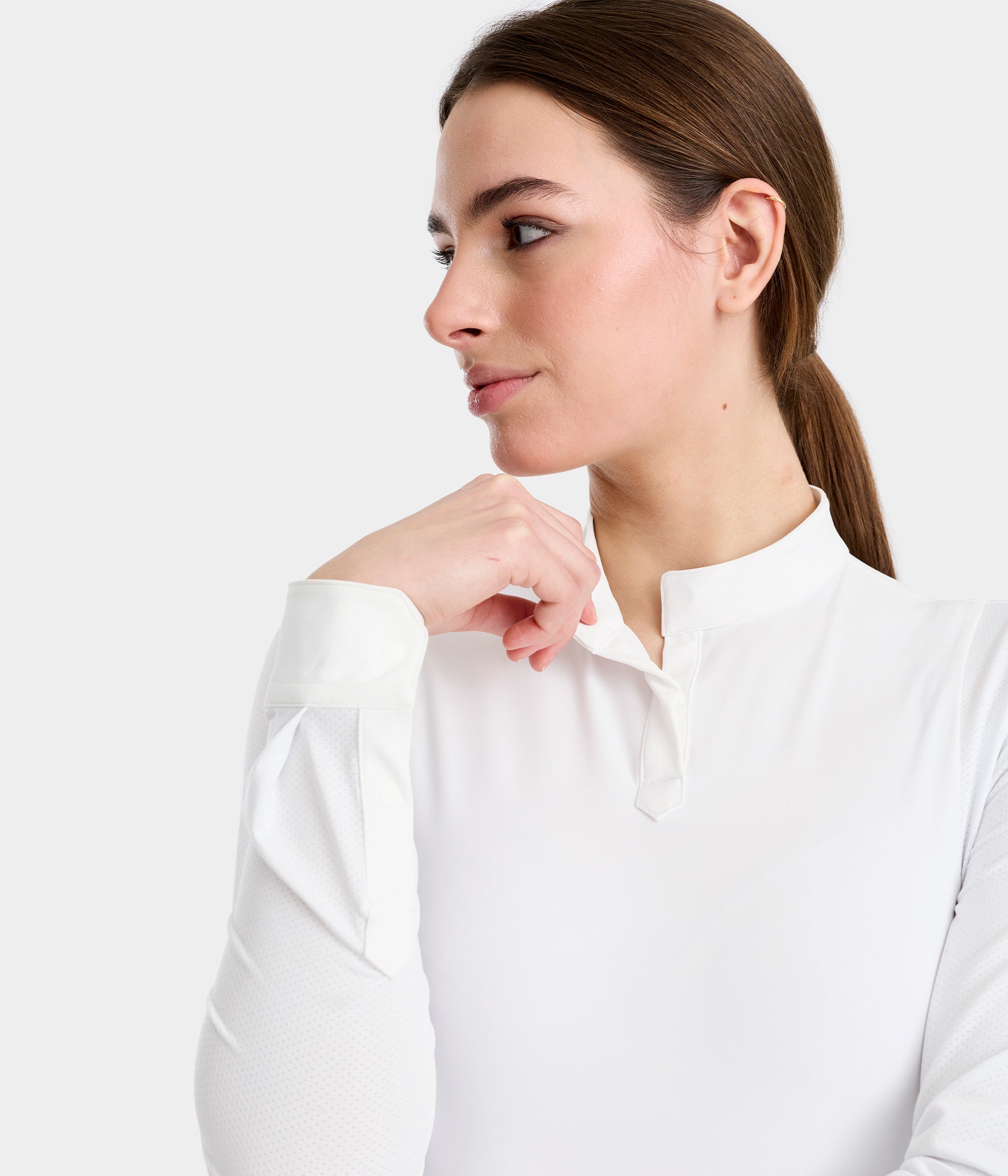 Aerolight | Blanche | Chemise de concours d'équitation manches longues femme | Horse Pilot